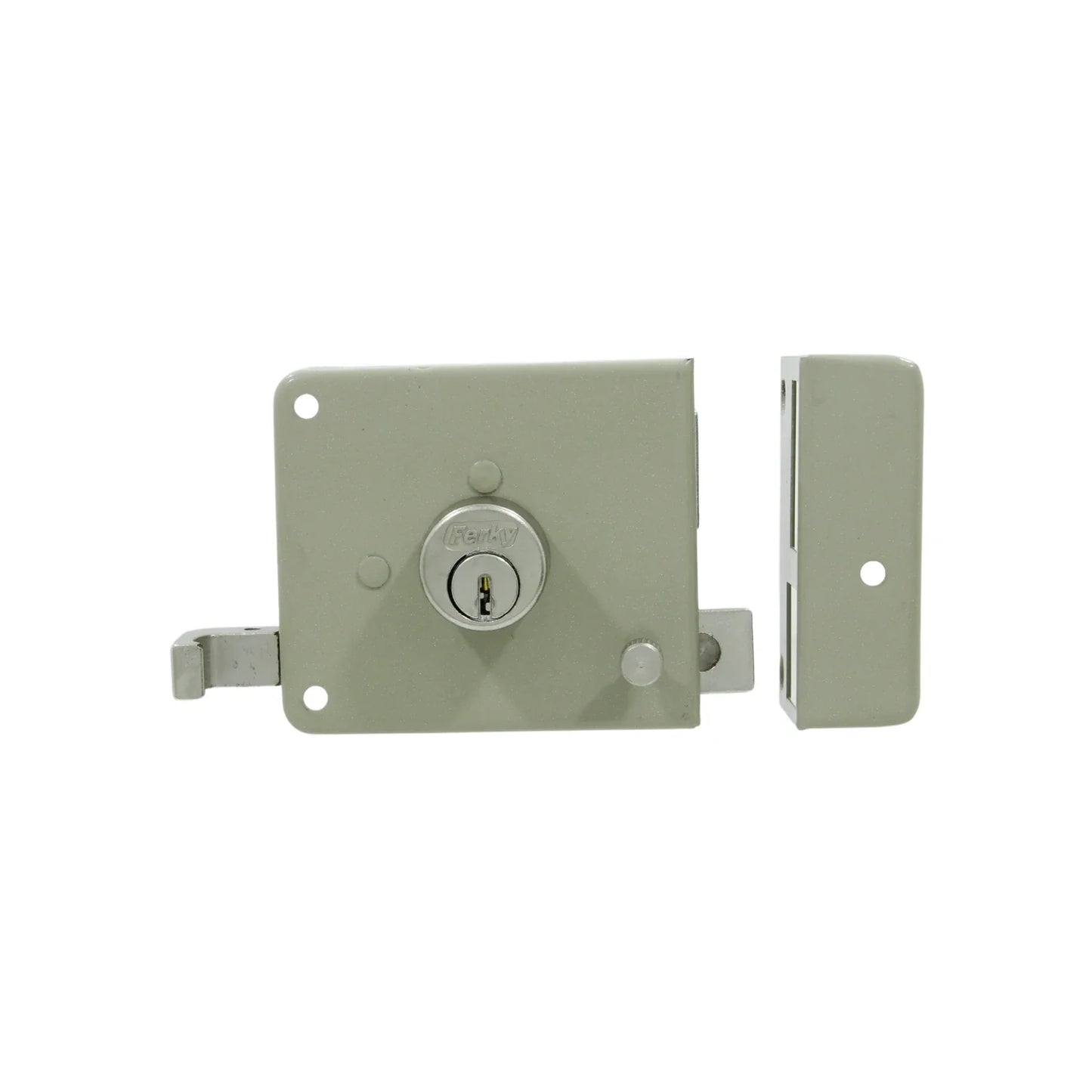 Cerradura/Chapa sobreponer instafacil derecha beige Ferky CS107PBD-PE