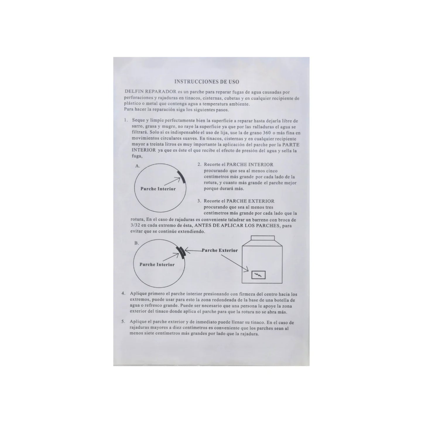 Parche para tinaco grande Delfín