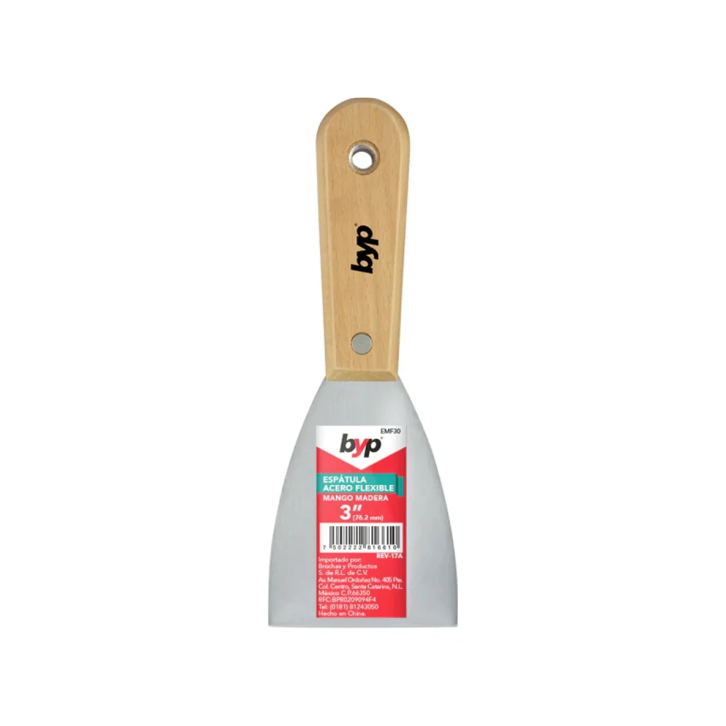 Espátula 3" mango de madera Byp EMF30