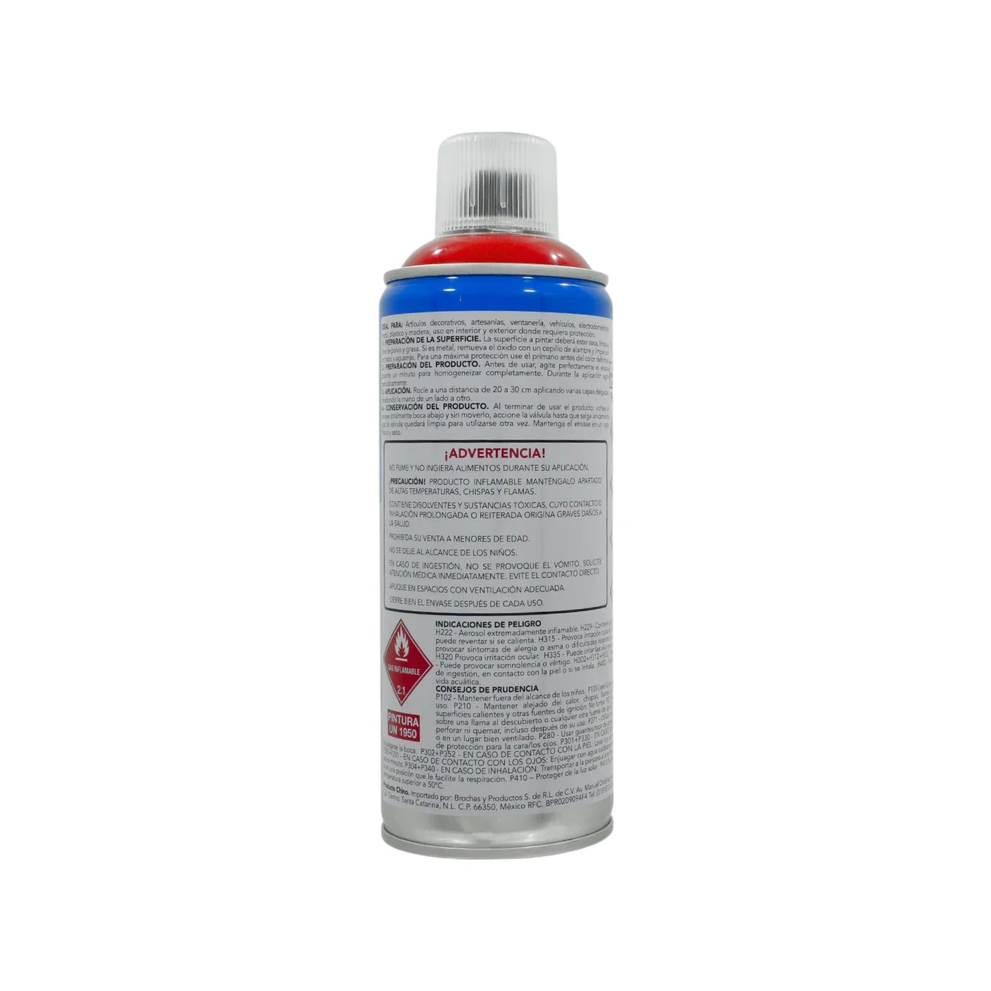 Pintura en aerosol roja bermellón acrílico 400 ml Byp Súper ARBS00