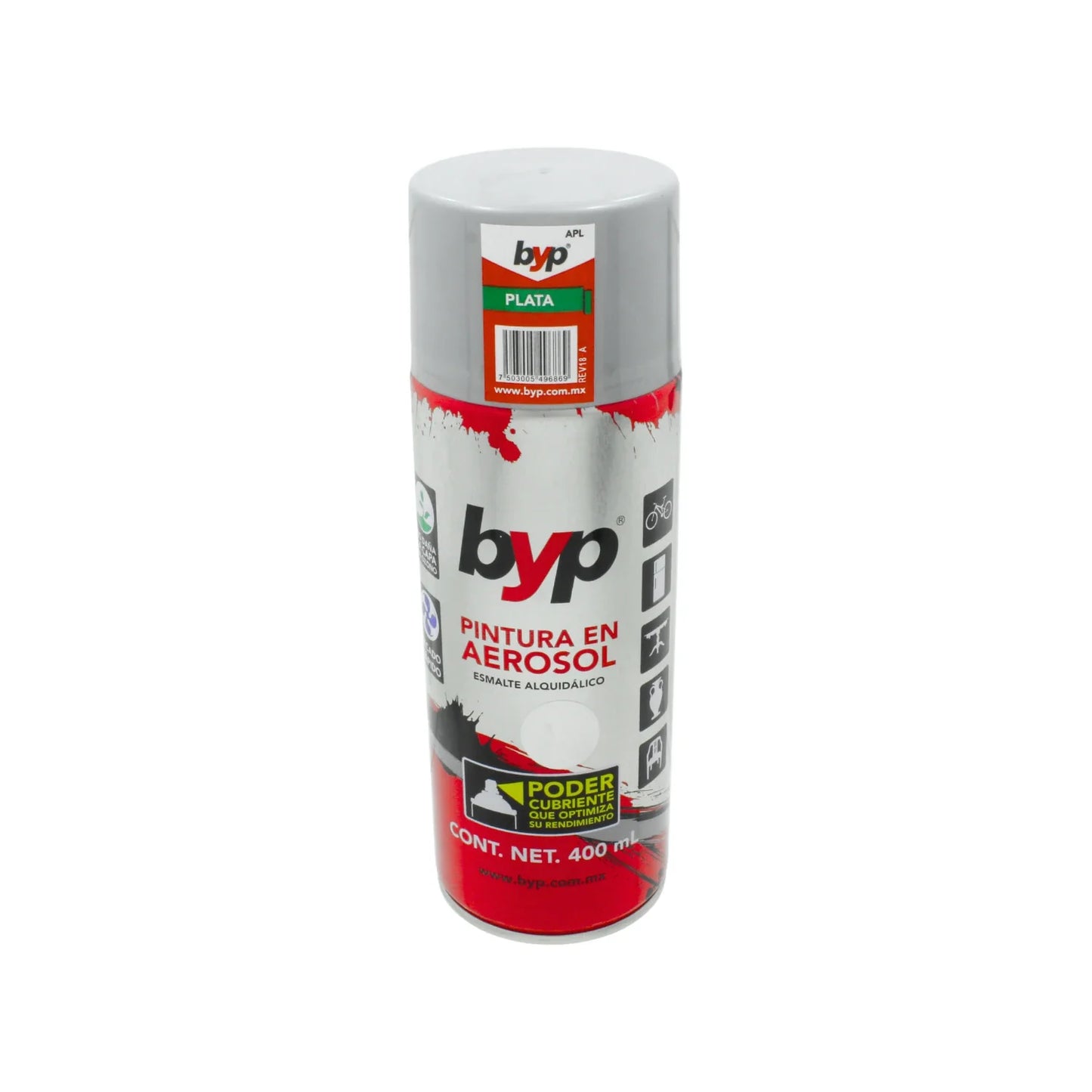 Pintura en aerosol plata 400 ml BYP APL