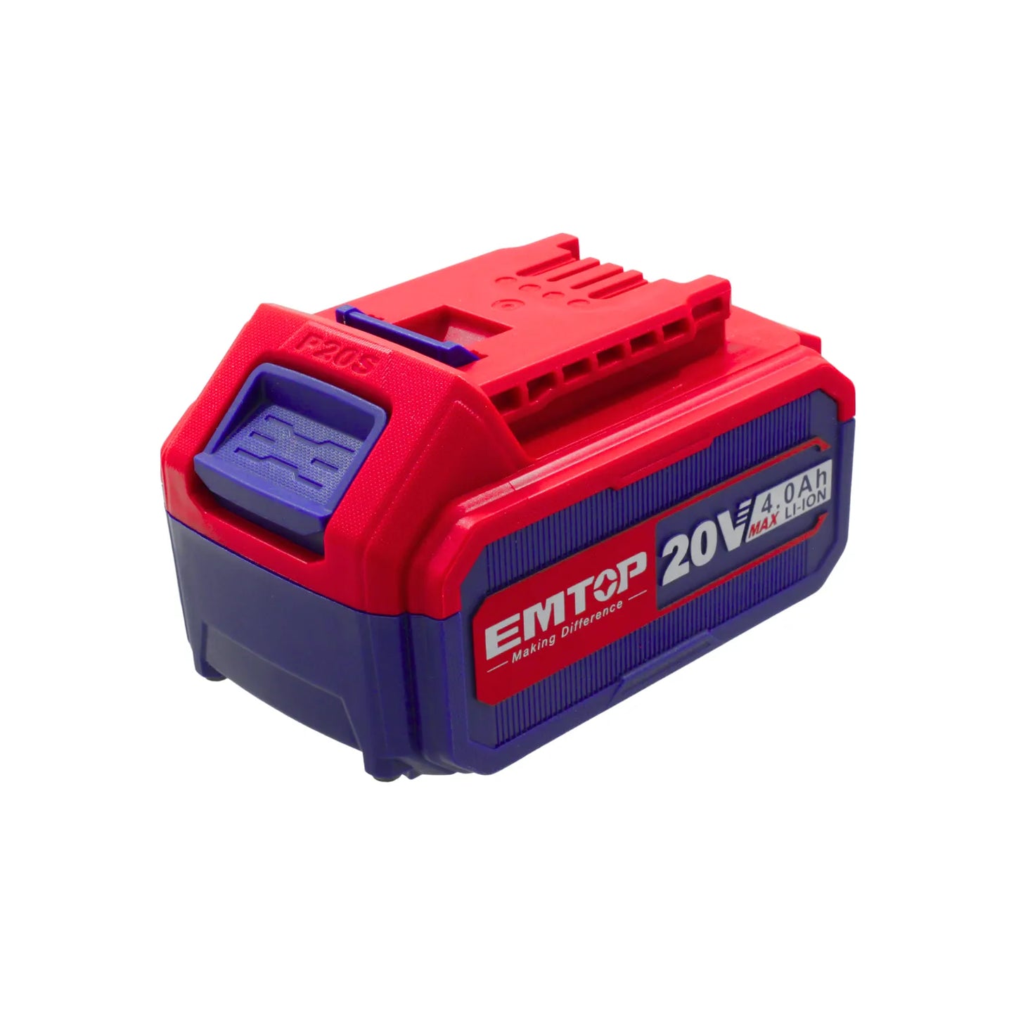 Batería de litio recargable EMTOP 20V 4.0Ah serie P20S para herramientas eléctricas rojo y azul