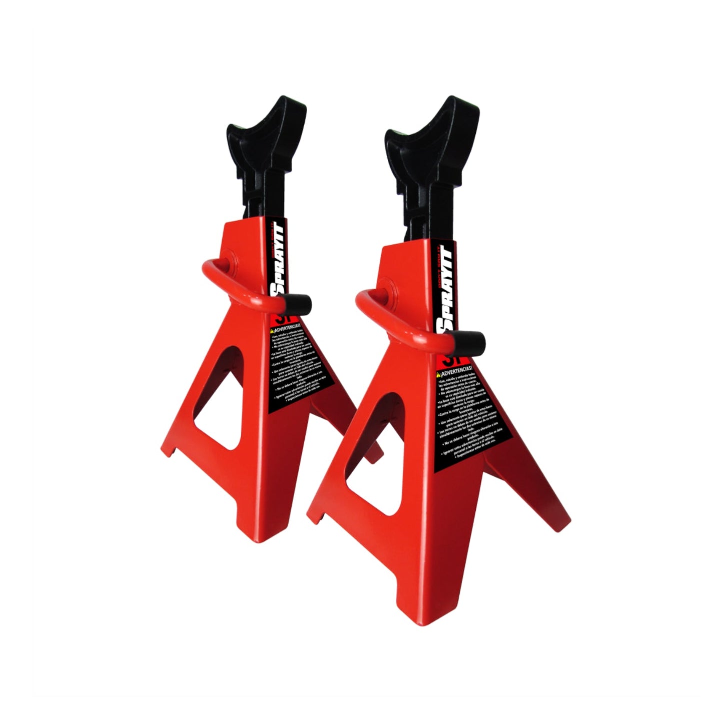 Torres para auto rojas Sprayit de 3 toneladas, pack de 2, para soporte seguro de vehículos