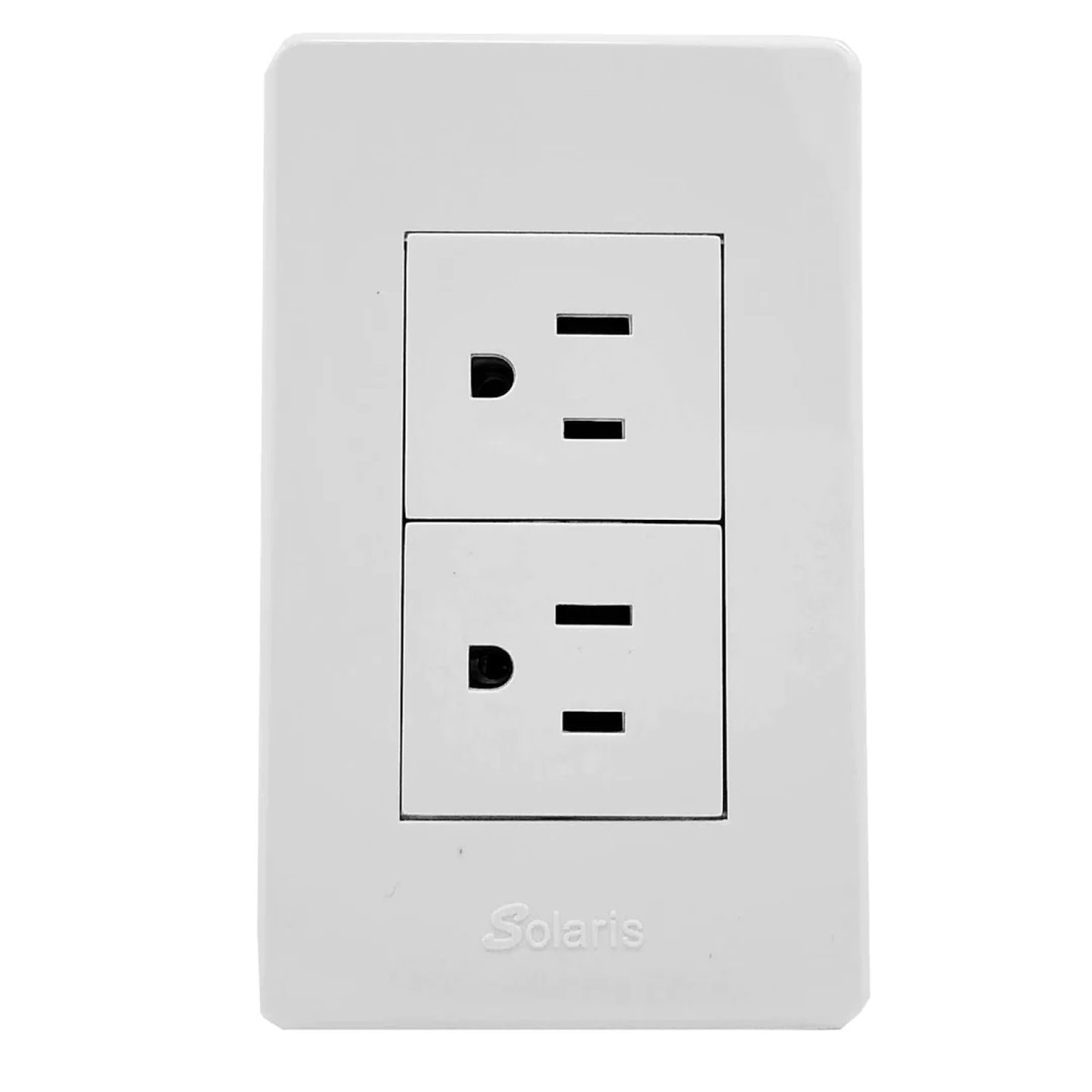 Placa 2 contactos blanca Solaris 8661BC