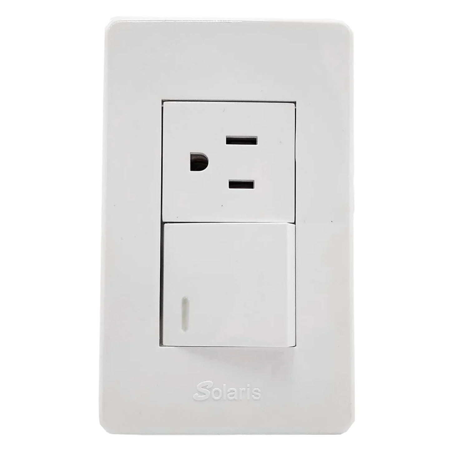 Placa 1 apagador/1 contacto blanca Solaris 8662BC