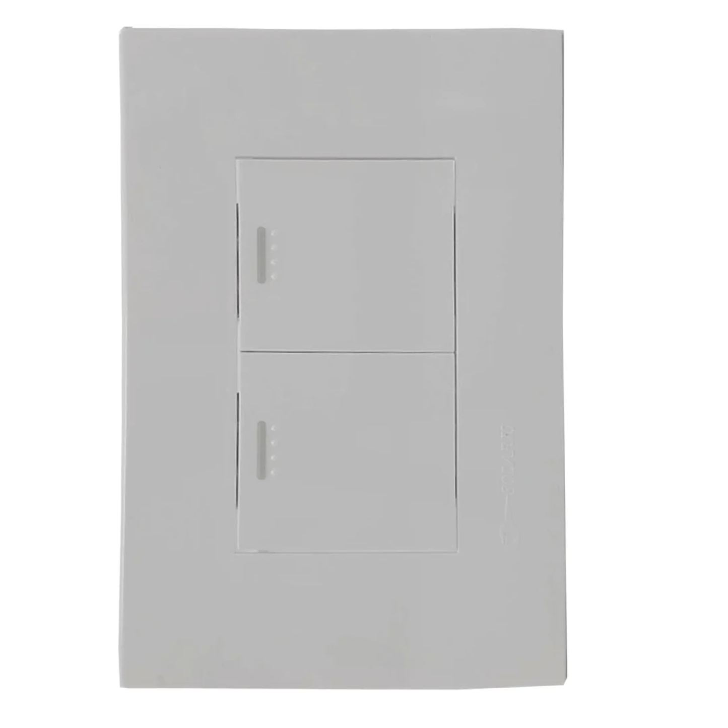Placa 2 apagadores escalera blanca push Solaris L-002