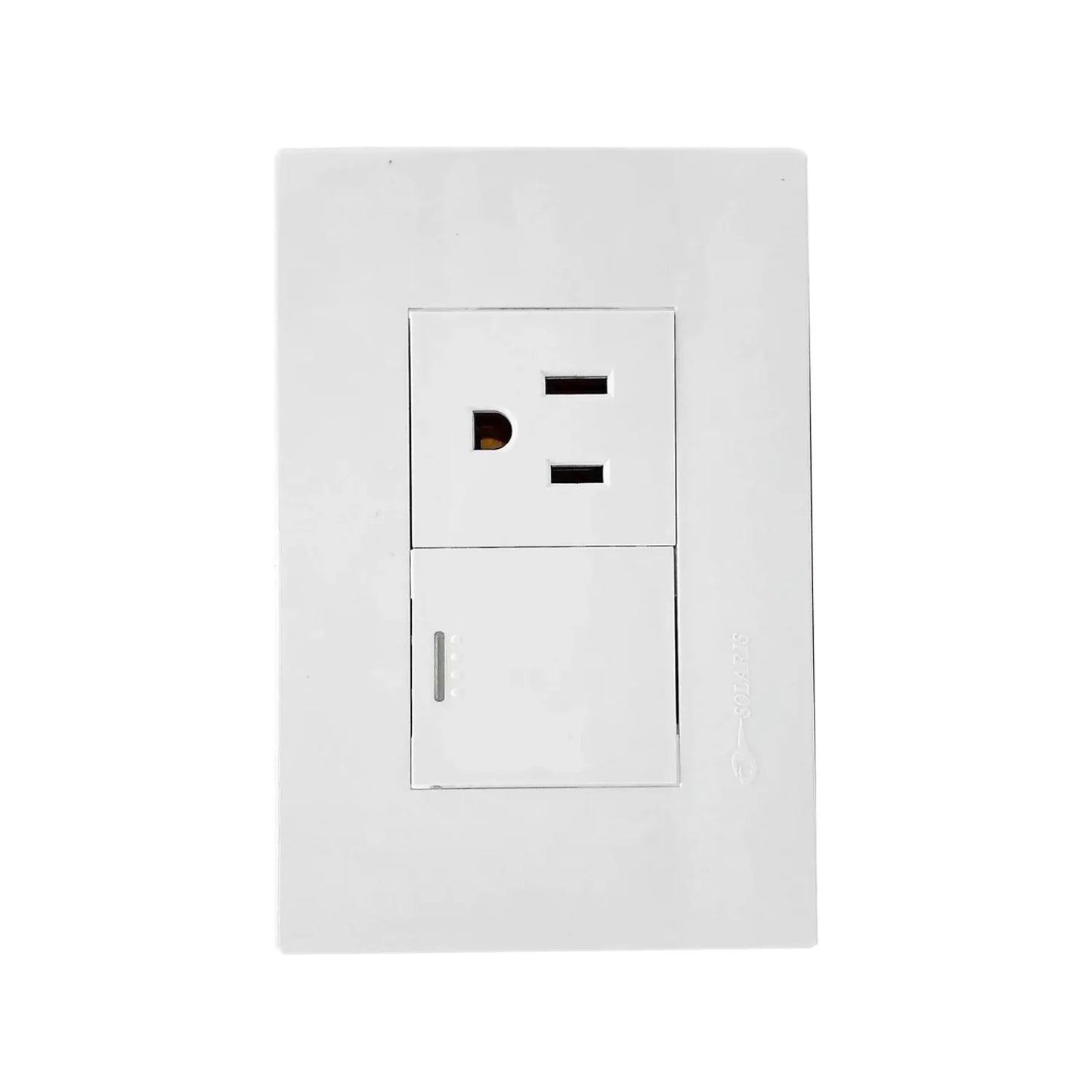 Placa 1 apagador escalera/1 contacto blanca push Solaris L-62