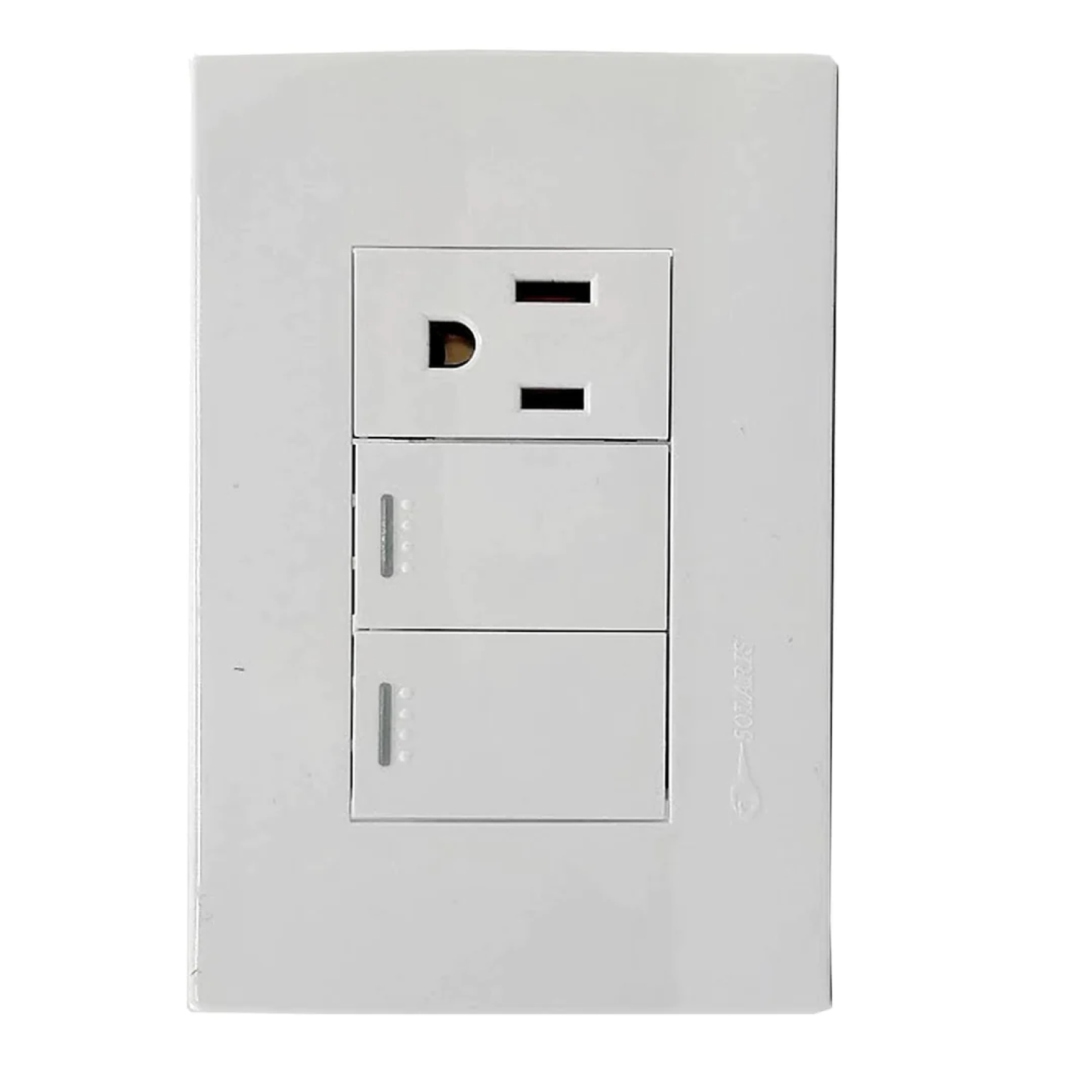 Placa 2 apagadores escalera/1 contacto blanca Solaris L-62-2