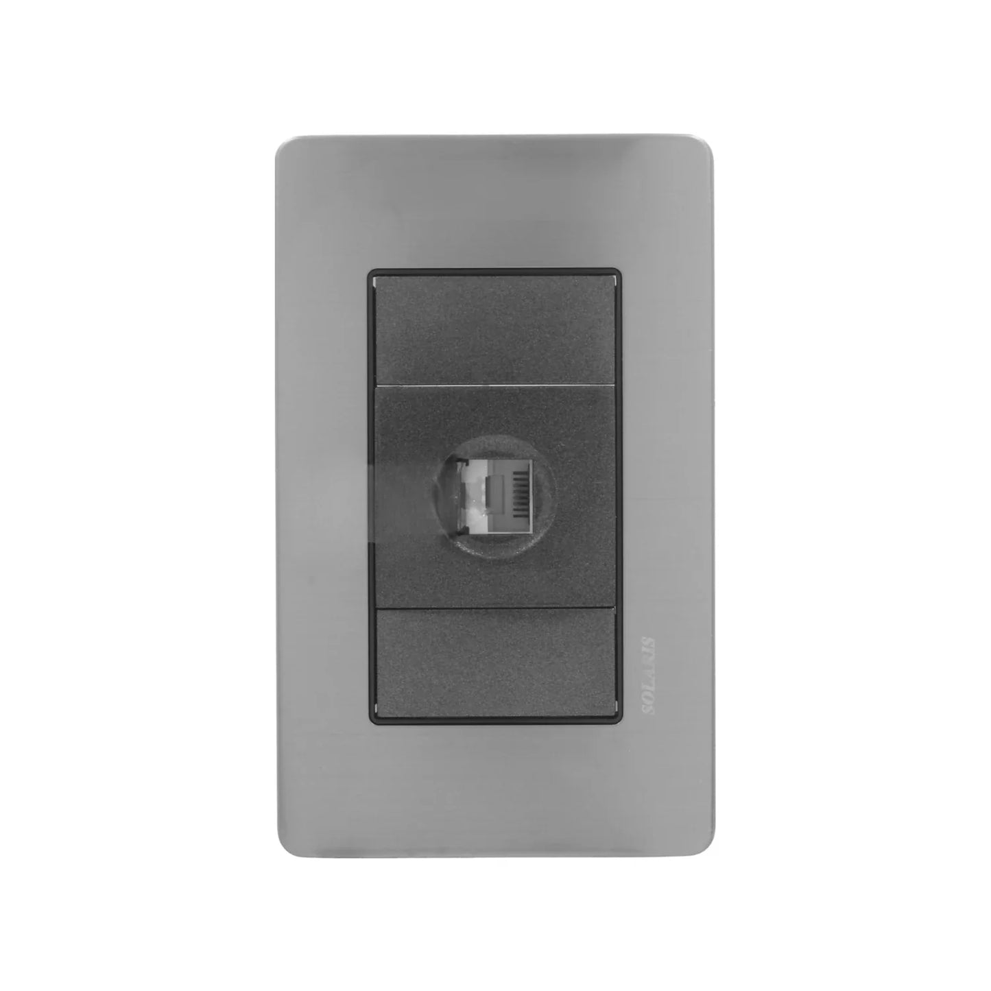 Placa 1 entrada para teléfono negro Solaris AL-8-NG
