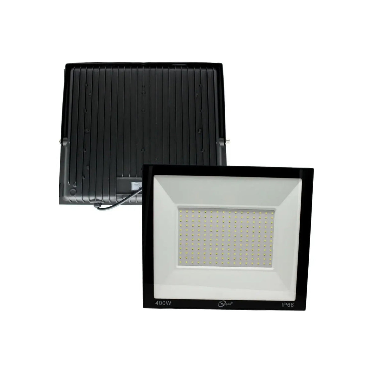 Reflector LED Maigoo negro 400W IP66 rectangular con disipador para exterior