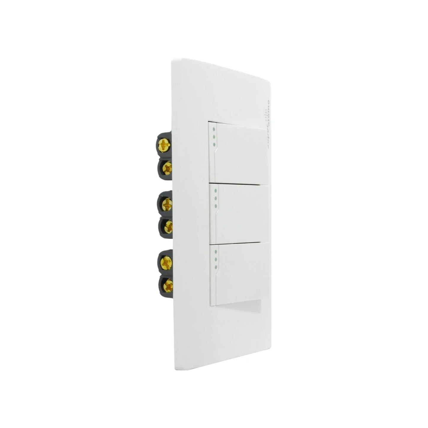 Placa 3 apagadores de escalera blancos Super átomo para sistemas de iluminación 3 vías