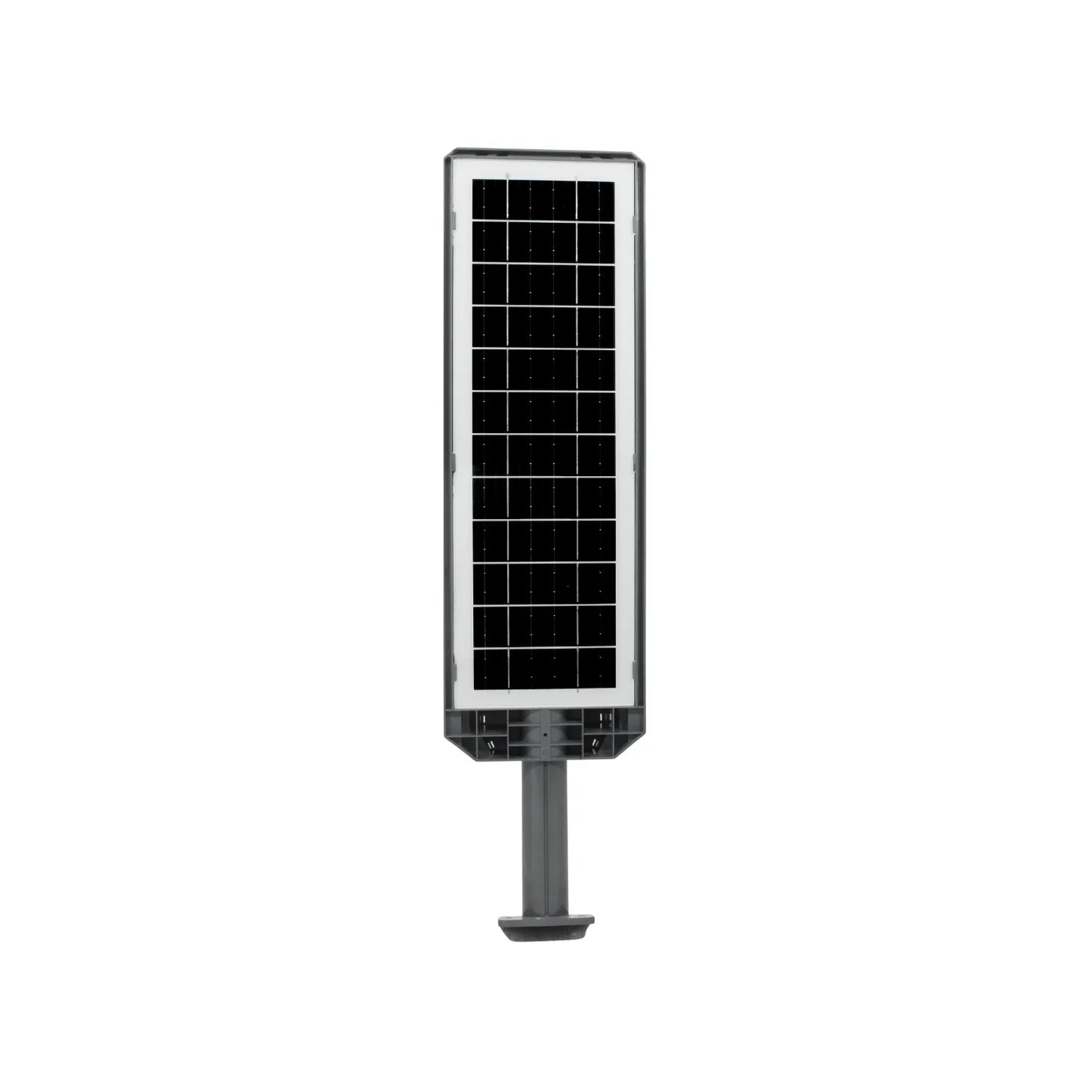 Lámpara solar urbana con panel integrado rectangular para iluminación de calle exterior eficiente