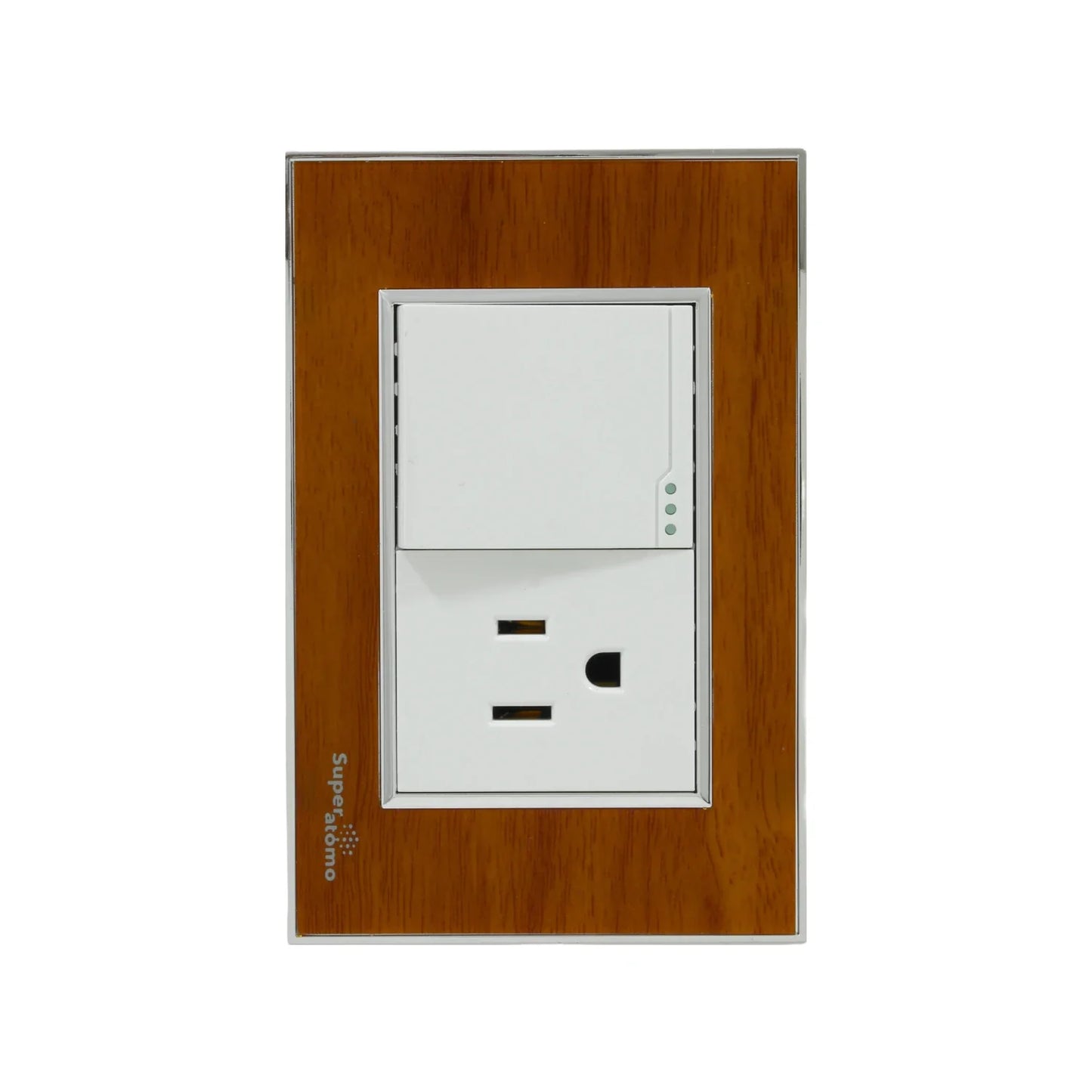 Placa 1 apagador escalera/2 contactos blanca push Solaris L-61-2