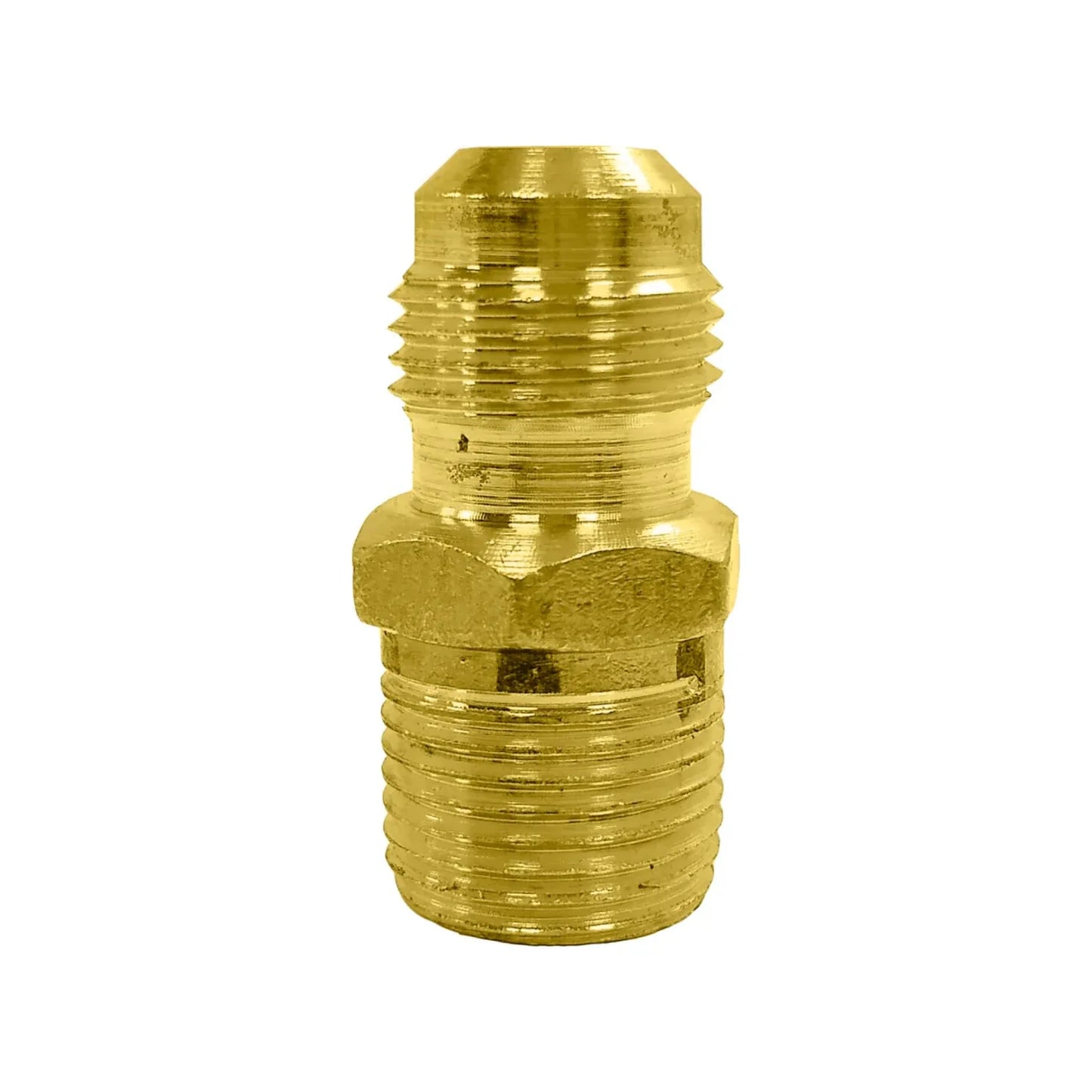 Niple terminal 3/8"x3/8" (10x10 mm) latonado