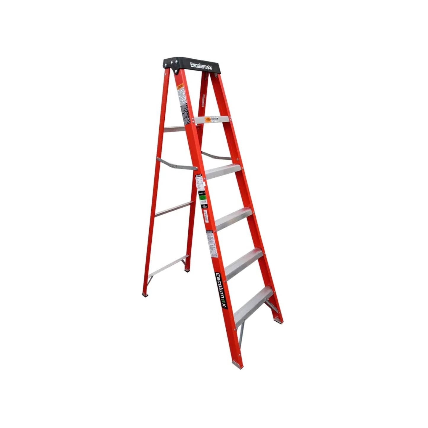 Escalera de tijera Escalumex de fibra de vidrio roja con 5 peldaños, ideal para trabajos eléctricos