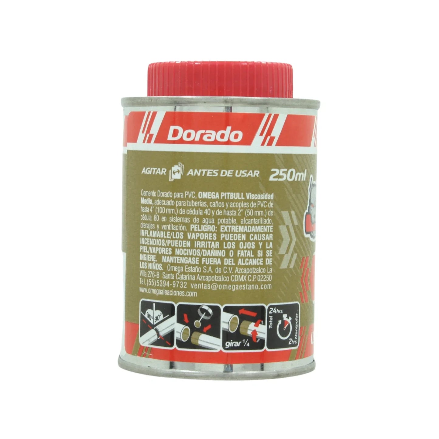 Pegamento para PVC 250 ml dorado Omega CT200114