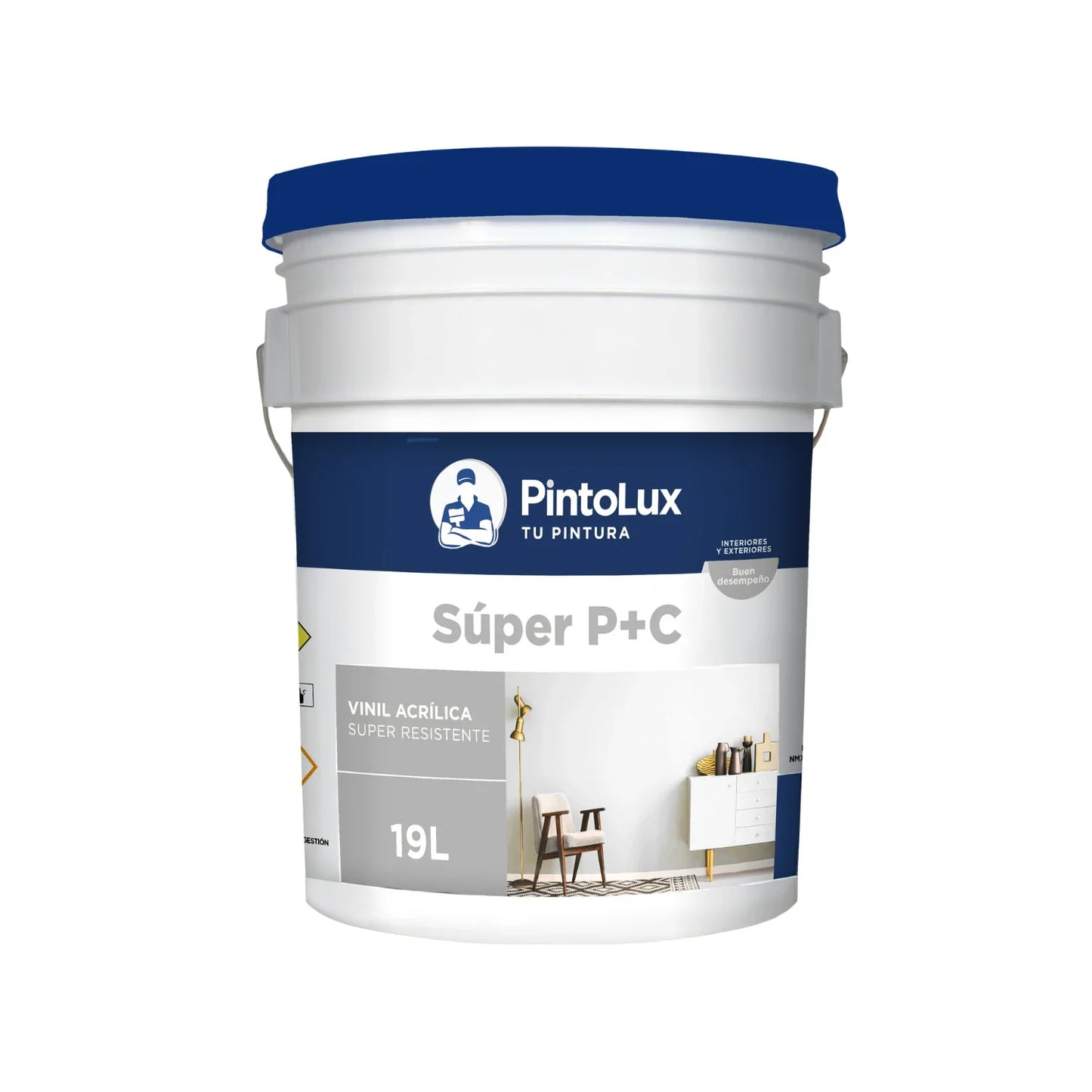 Pintura vinílica blanca súper 19 l Pintolux 800-19