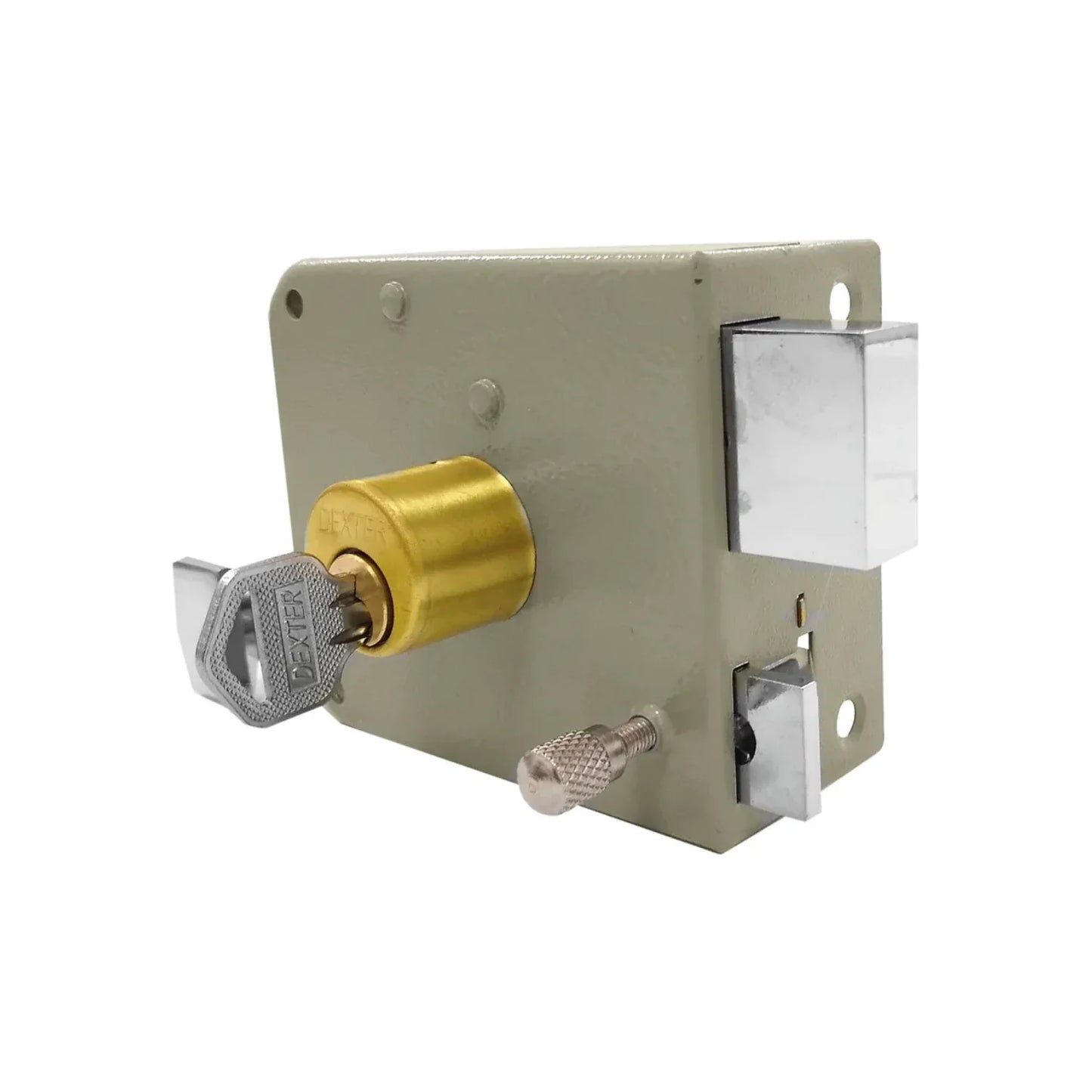 Cerradura/Chapa sobreponer derecha níquelada Dexter 6760