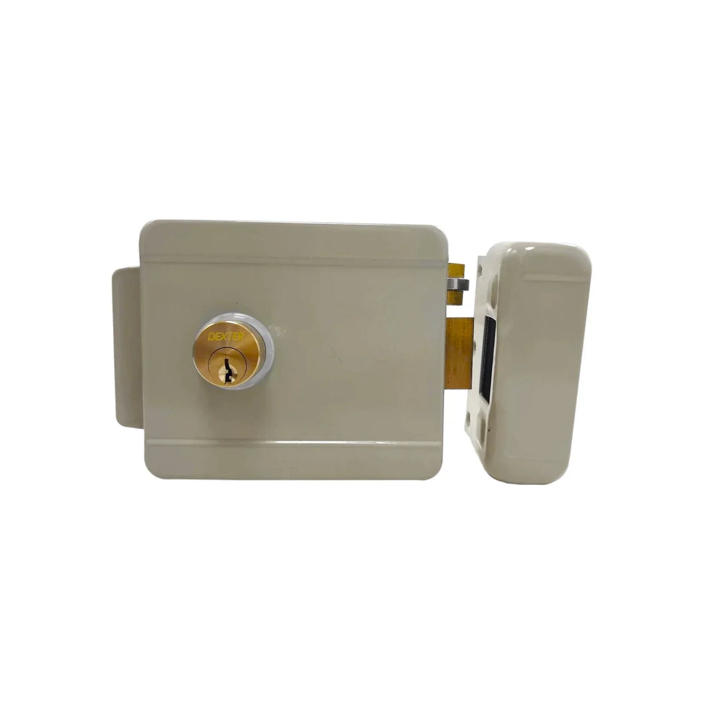 Cerradura/Chapa eléctrica sobreponer derecha beige Dexter 5809