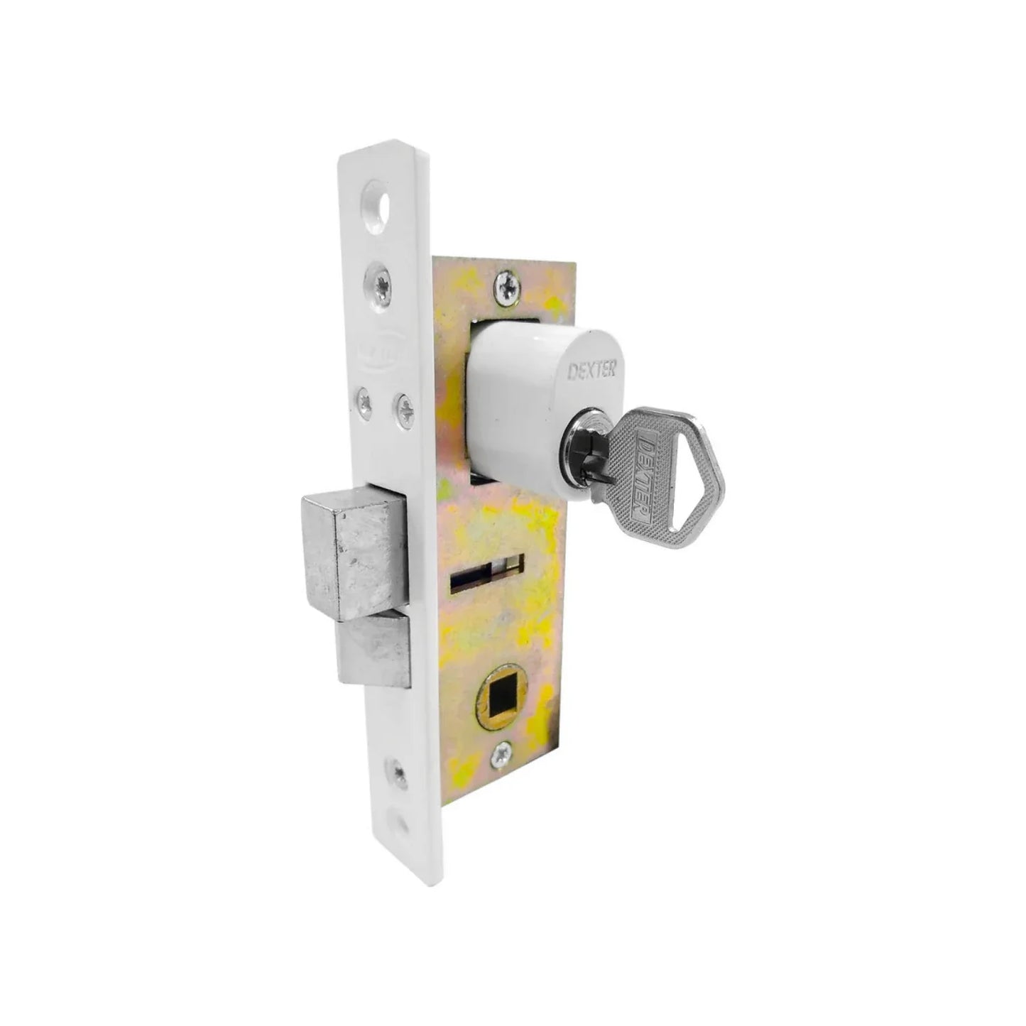 Cerradura/Chapa para puerta de aluminio blanca Dexter 2002