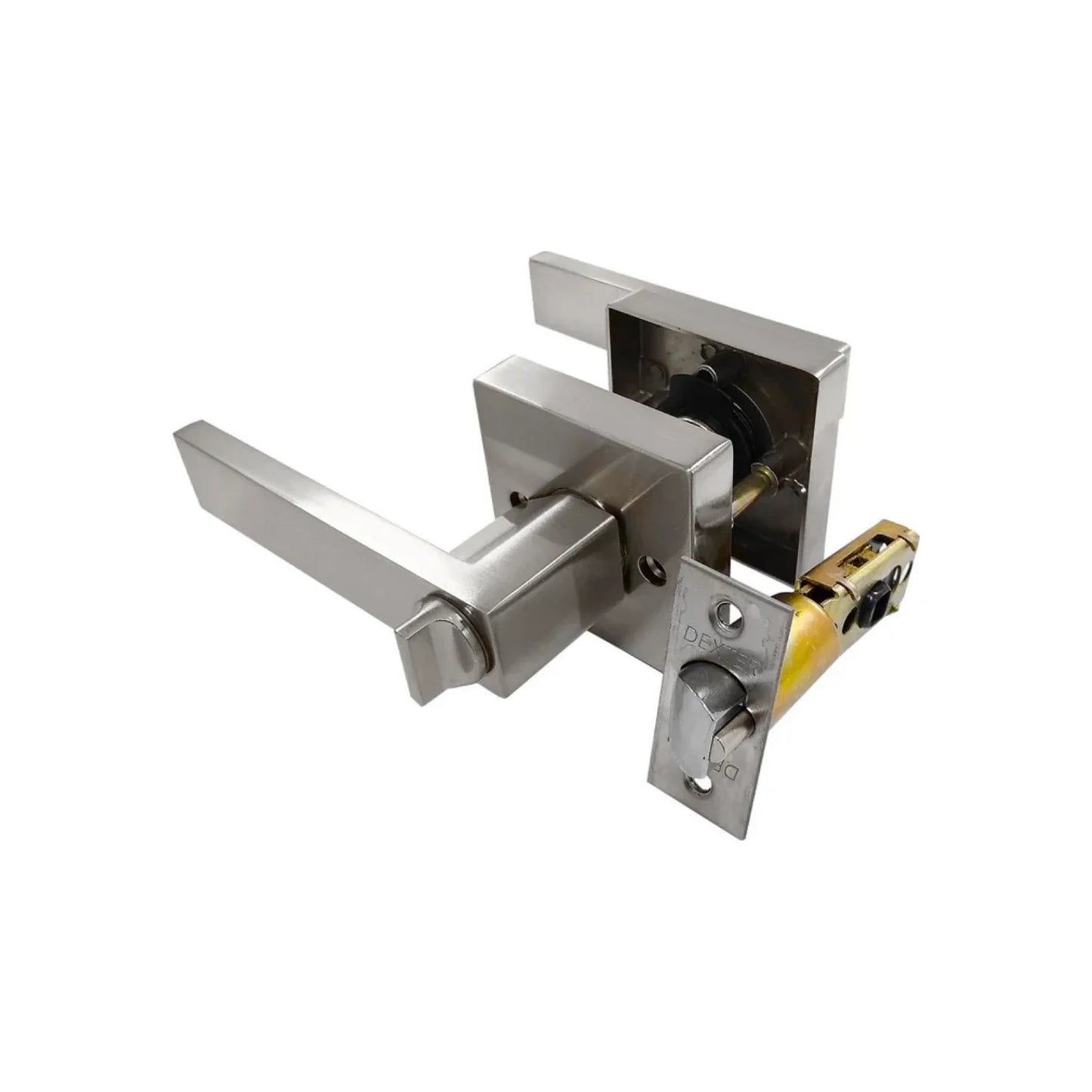 Cerradura/Chapa para recámara de manija cromo mate Dexter 6590 deluxe