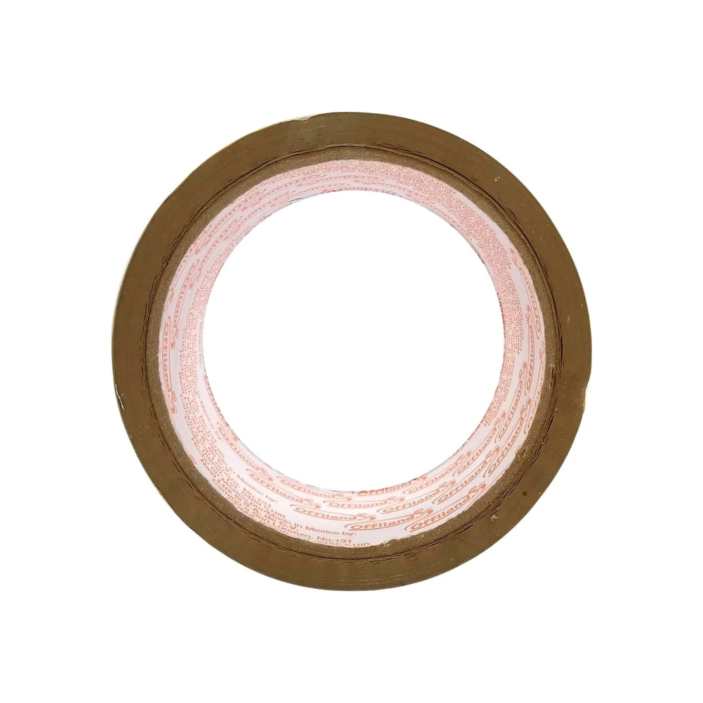 Cinta adhesiva Offiland color canela. Rollo de cinta de embalaje marrón para sellar paquetes y cajas.
