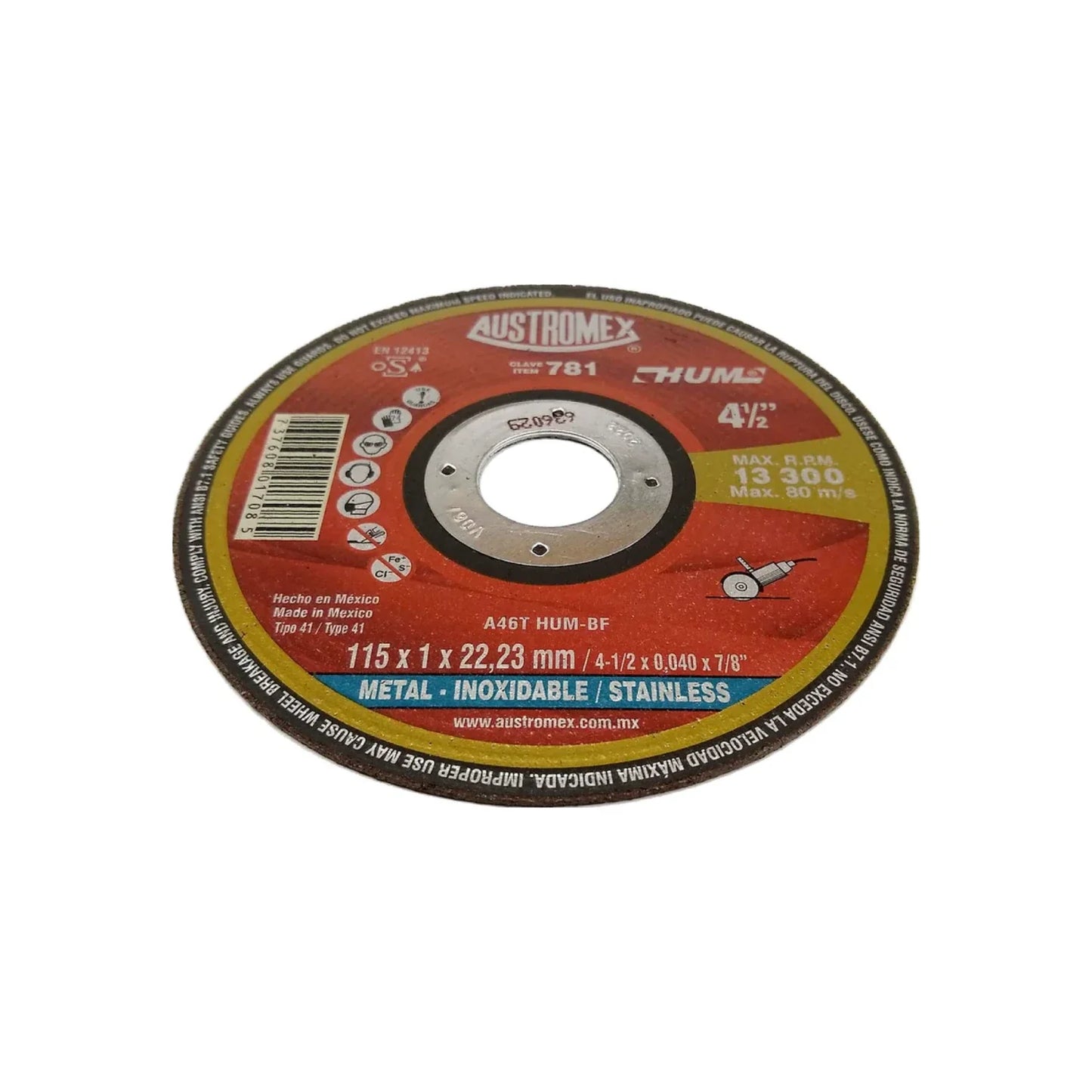 Disco 4 1/2" corte metal Austromex 781