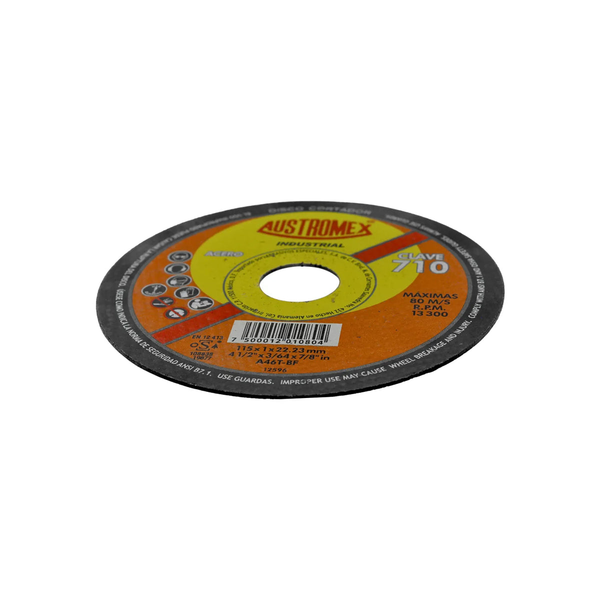 Disco de corte para acero Austromex industrial clave 710 naranja 4-1/2 pulgadas 115 x 1 x 22.23 mm