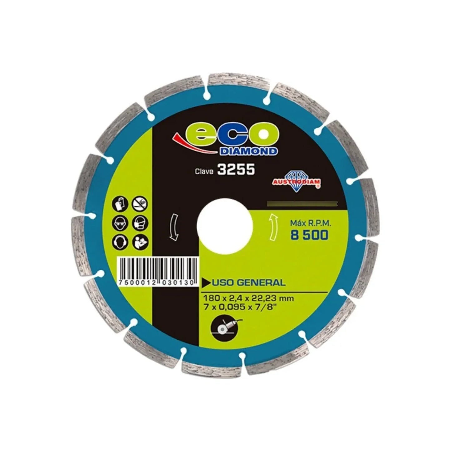 Disco 7" segmentado Austrodiam ECO 3255 diamantado