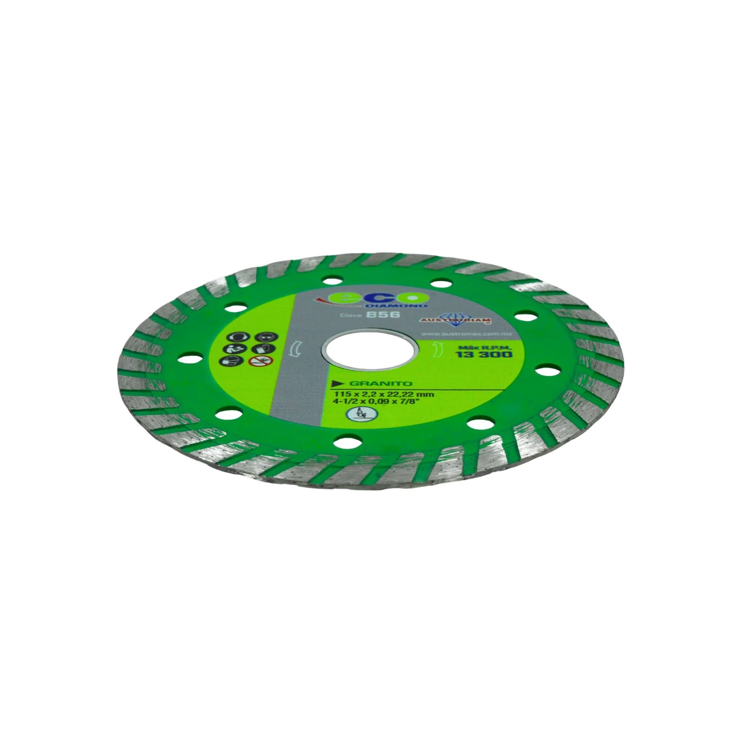 Disco 4 1/2" corona continua Austrodiam con granito 856