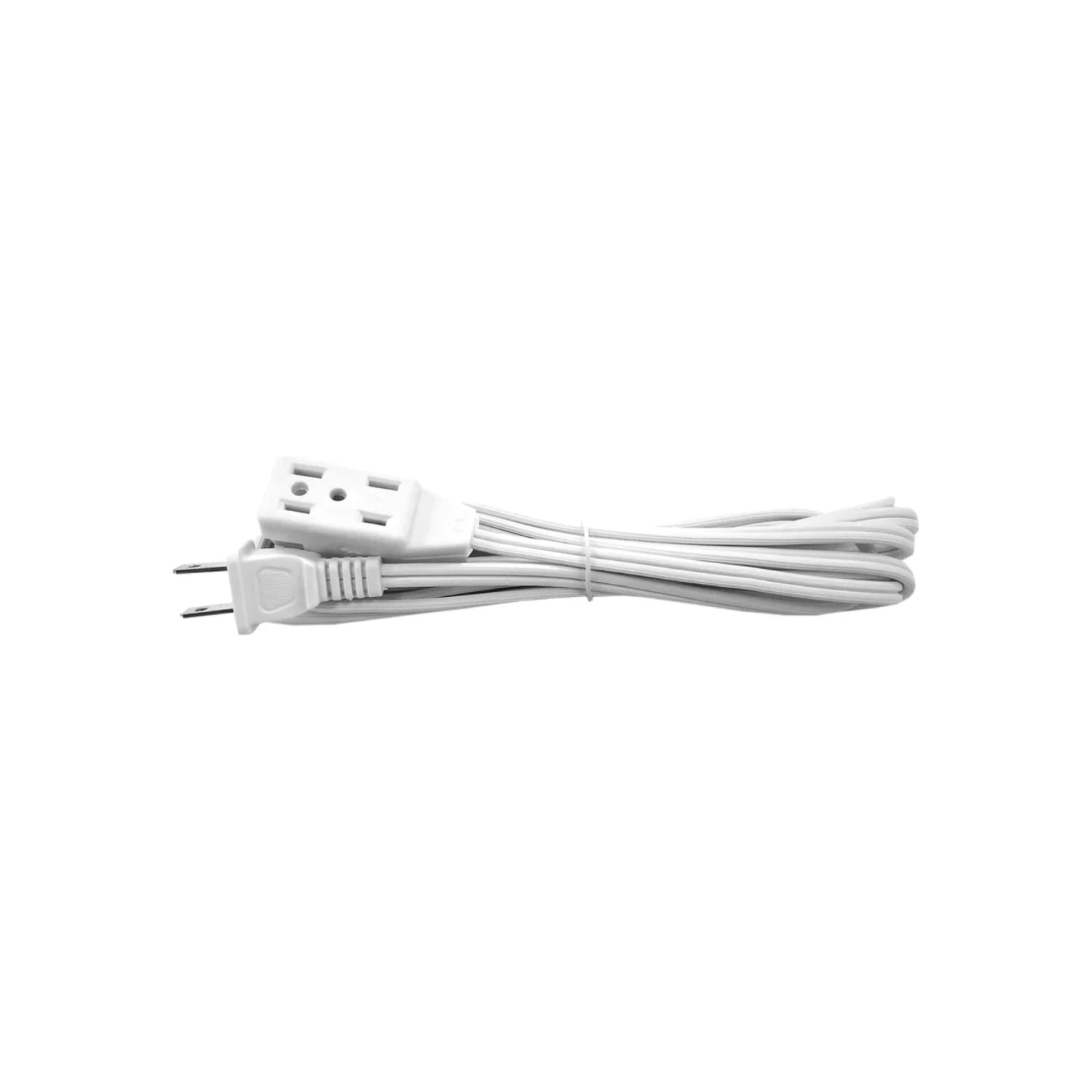 Extensión eléctrica blanca de 3 metros con cable enrollado, clavija y multicontacto triple