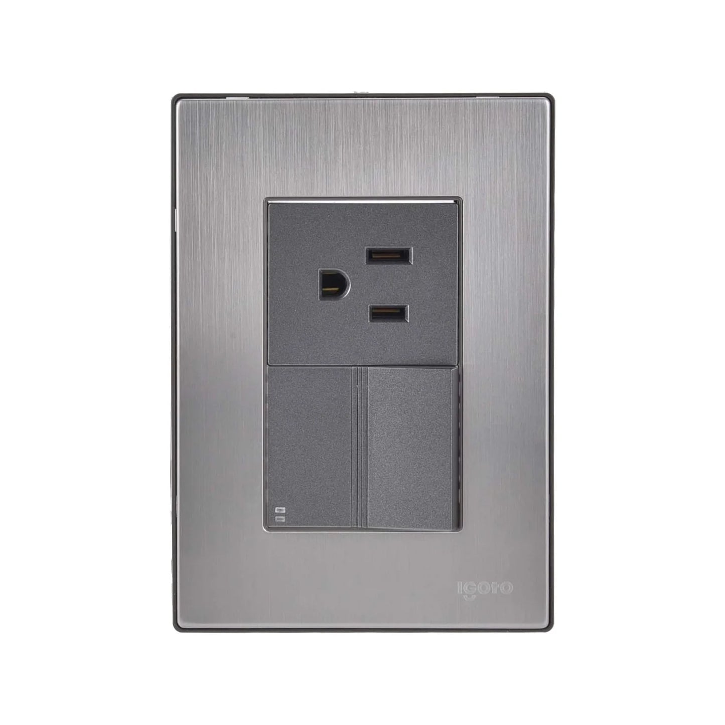 Placa 1 apagador escalera/1 contaco inoxidable oxford Igoto INOX2007