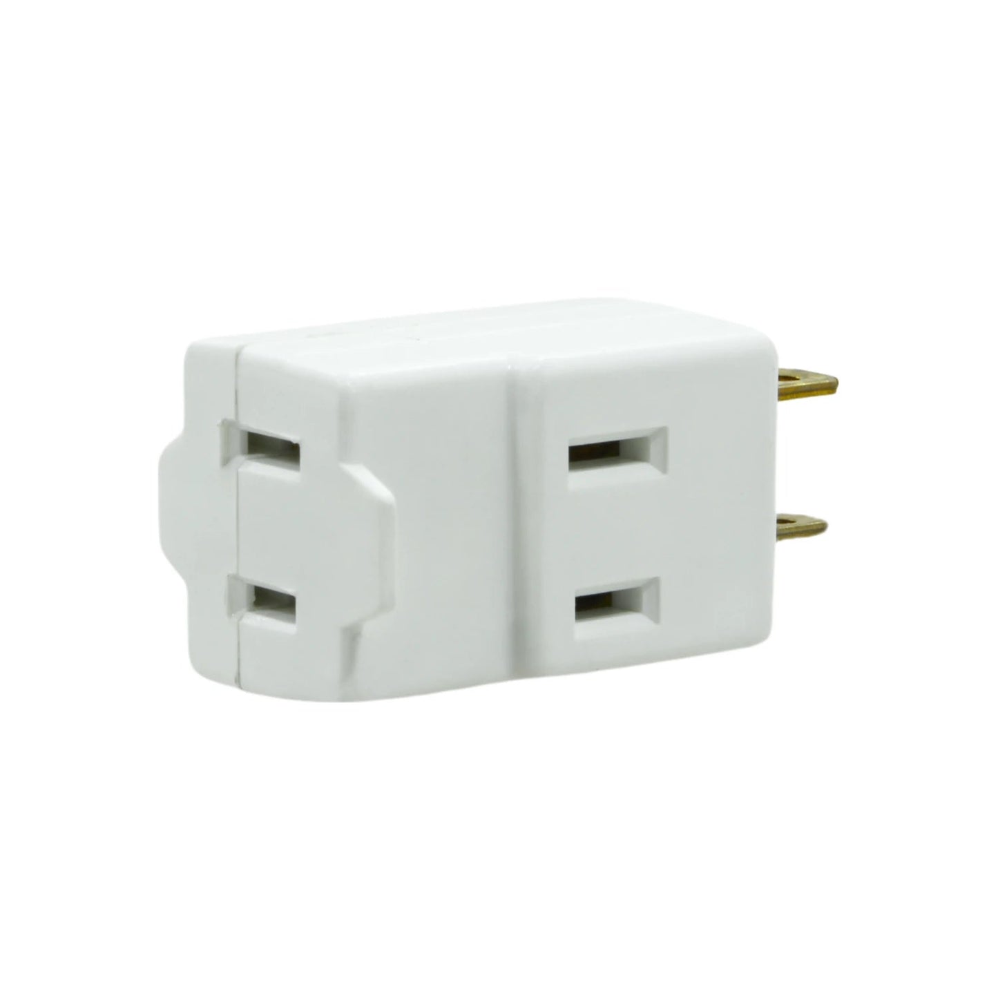 Clavija múltiple plana blanca, adaptador eléctrico de 2 a 3 salidas para ampliar conexiones.