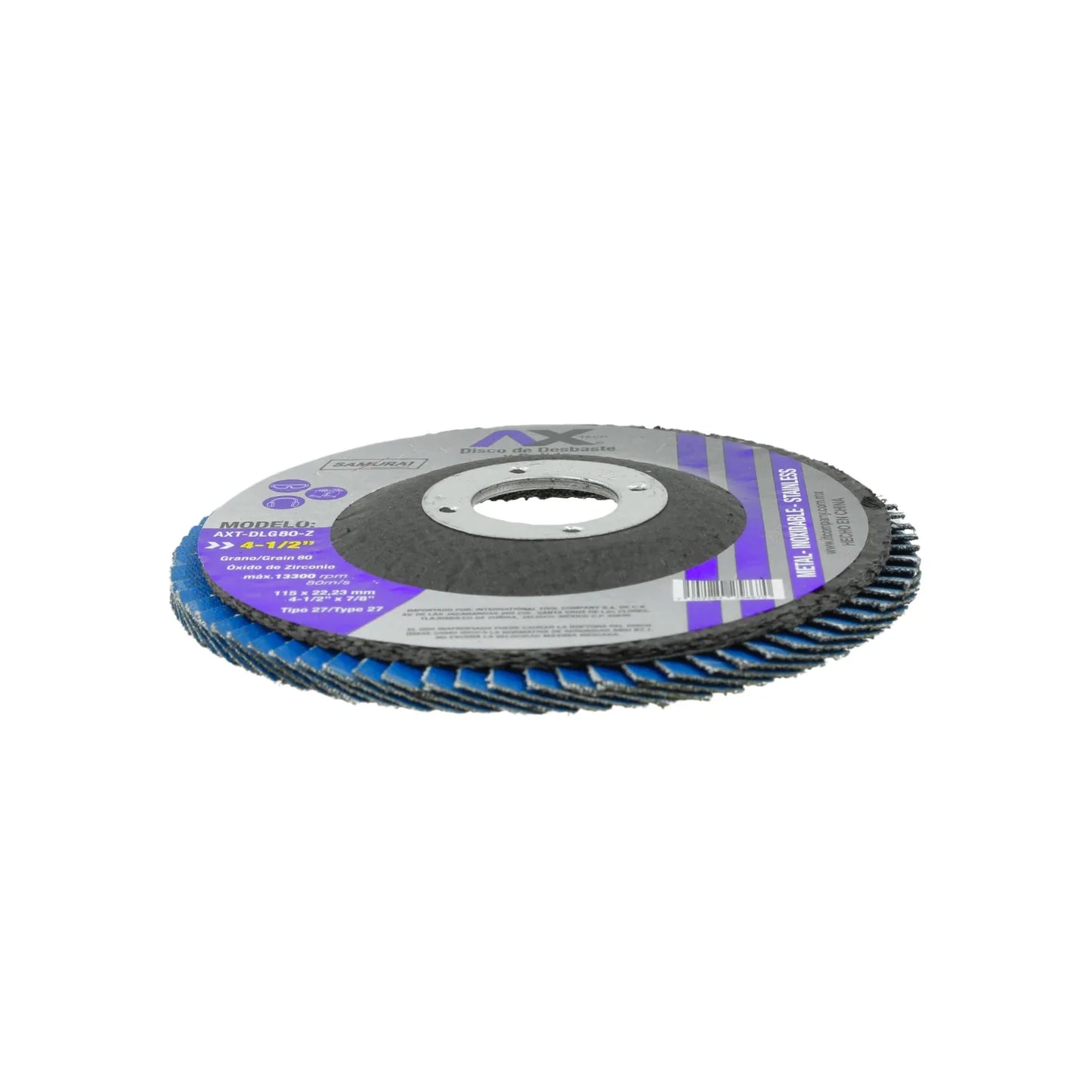 Disco 4 1/2" laminado grano 80 Axtech AXT-DLG80