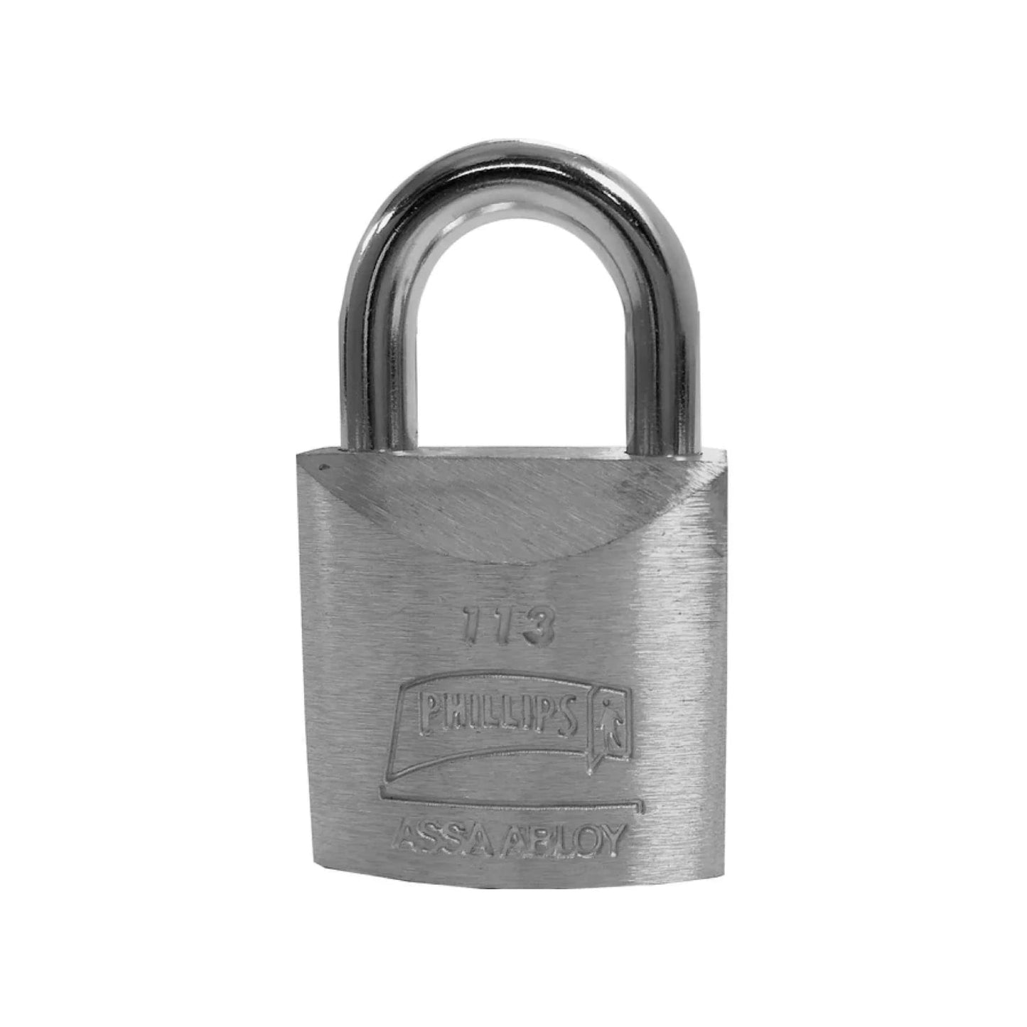 Candado de seguridad Phillips 113 Assa Abloy, metálico cepillado para protección y cierres