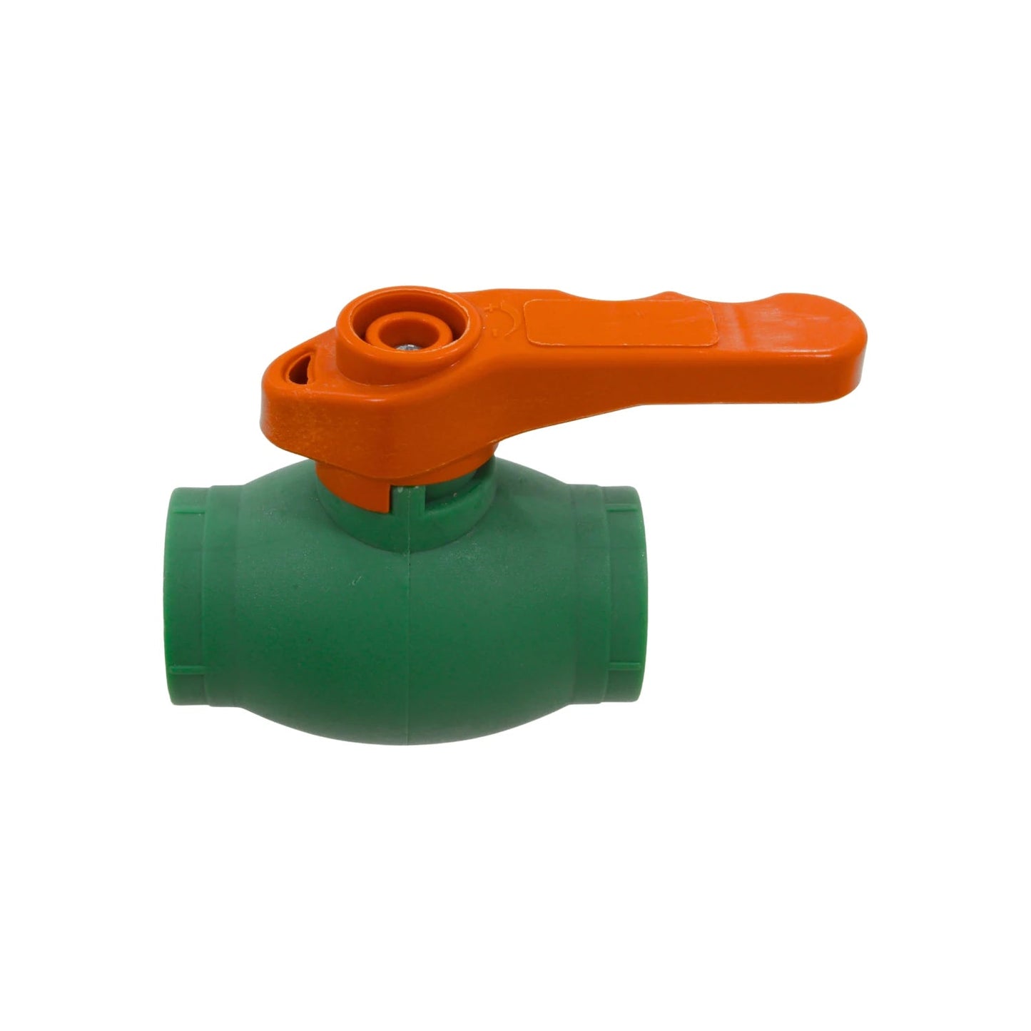 Válvula esfera PPR verde 25mm 3/4 con maneta naranja para fontanería