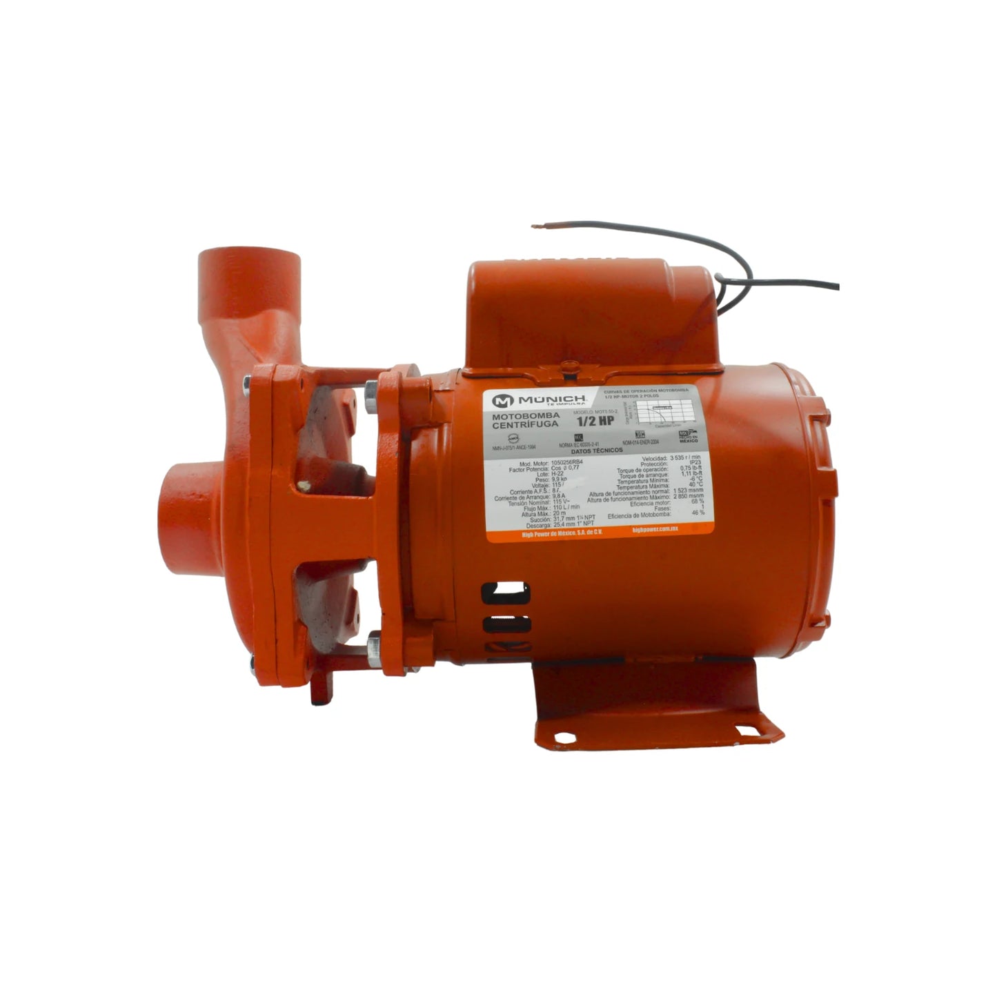 Bomba centrífuga 1/2 HP Siemens 0.50-2