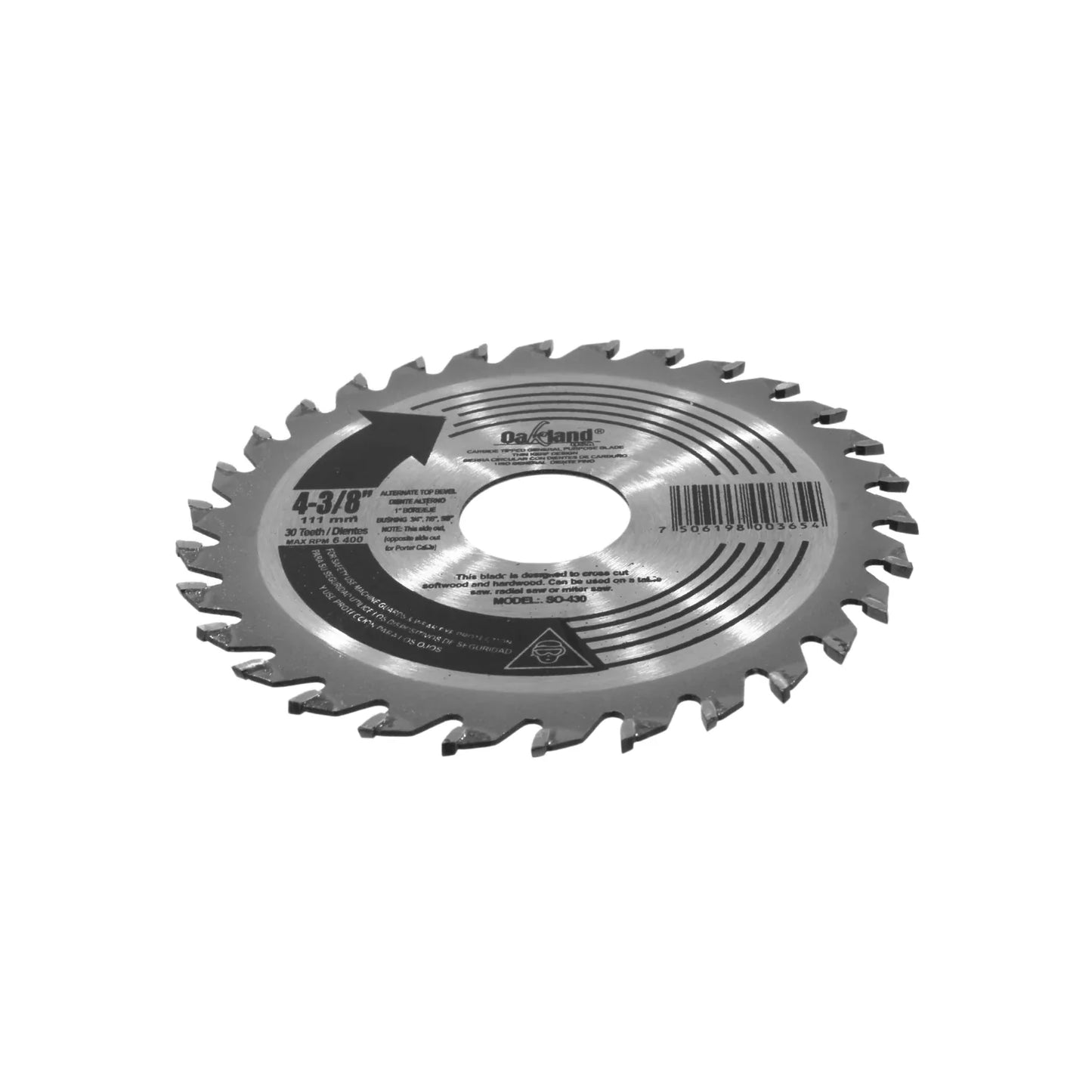 Disco sierra circular 4" de 30 dientes 3/8" Oakland