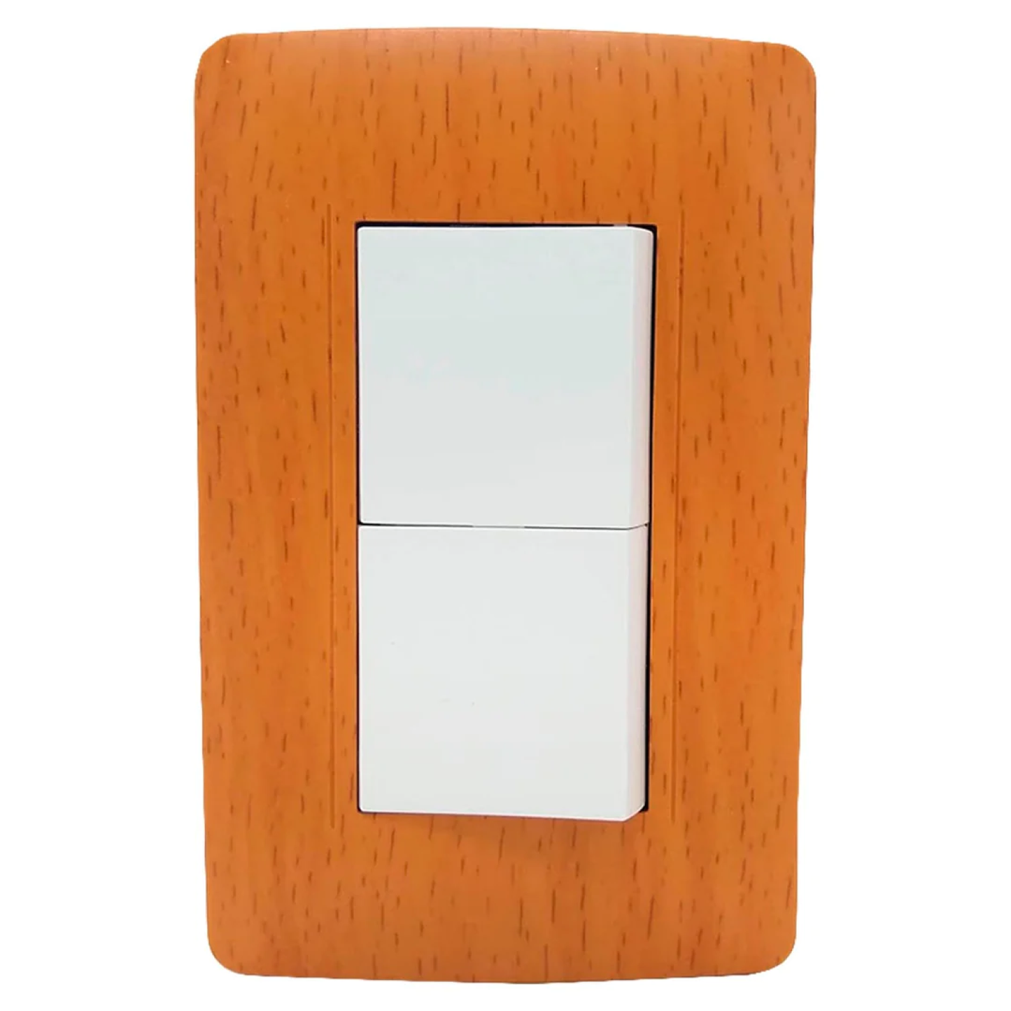 Placa 2 apagadores Sanelec 4509 wooden toscana