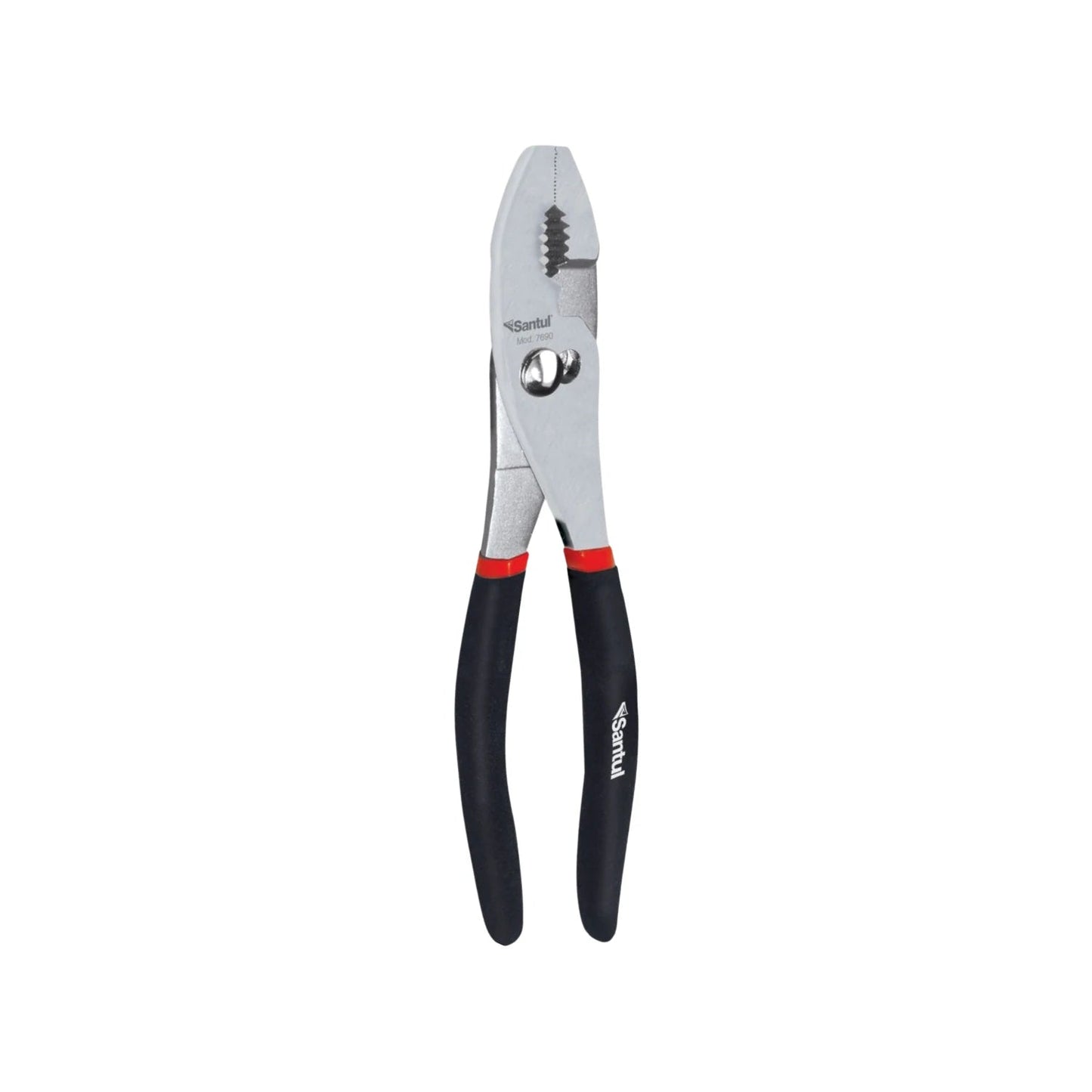 Pinza de chofer profesional Santul 6" modelo 7690 con mandíbulas ajustables y mangos negros antideslizantes