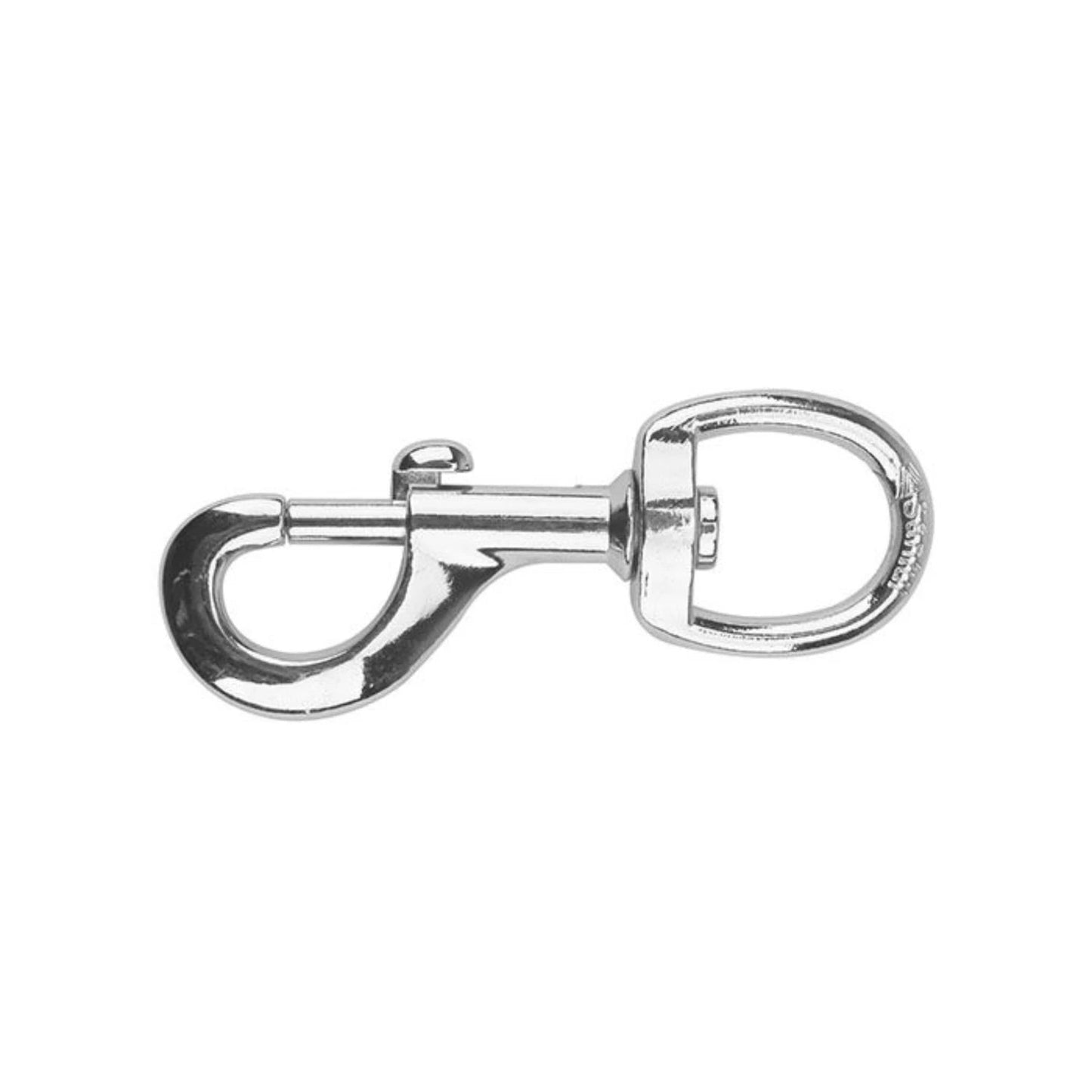 Bandola con destorcedor giratorio de zinc, gancho plateado para correas, arneses y cadenas.