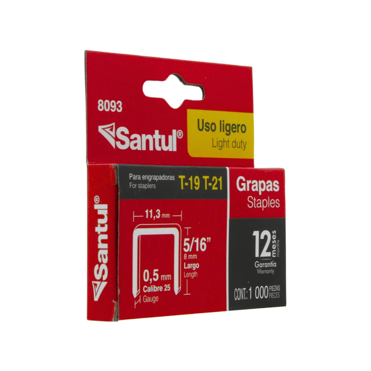 Grapa para engrapadora T-21 5/16" (8 mm) 1000 piezas Santul 8093