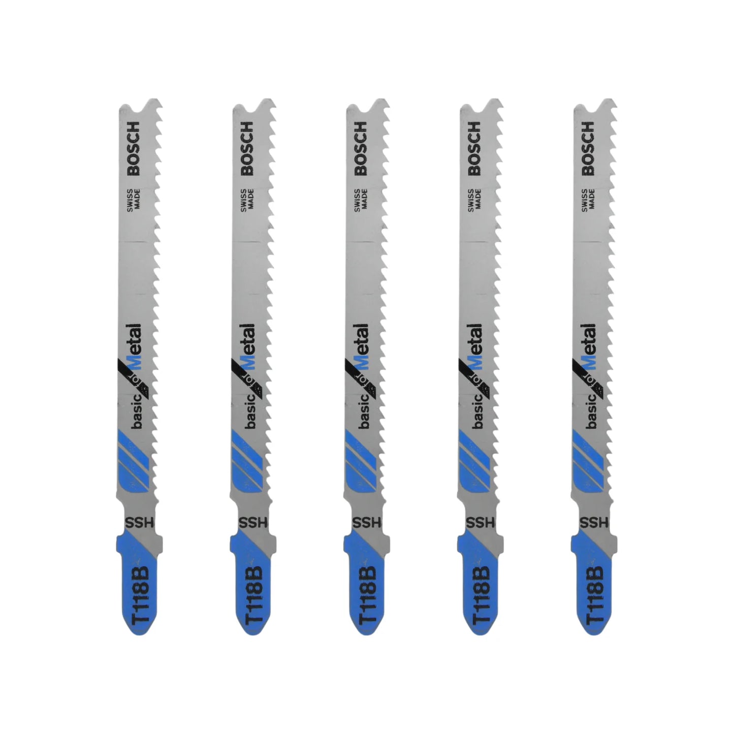 Segueta para caladora corte metal 5 piezas HSS tipo "T" 5 piezas Bosch T118B