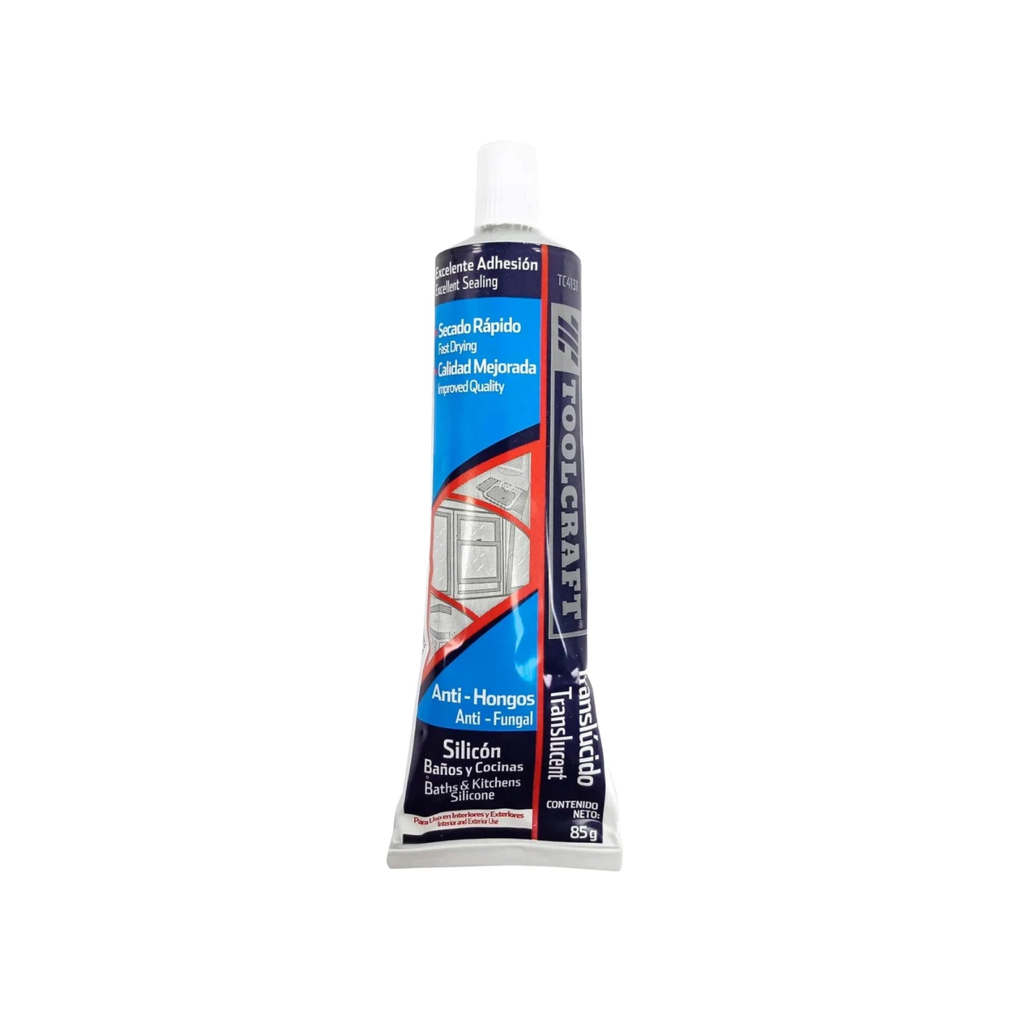 Silicón transparente 85 g baño/cocina Toolcraft TC4131