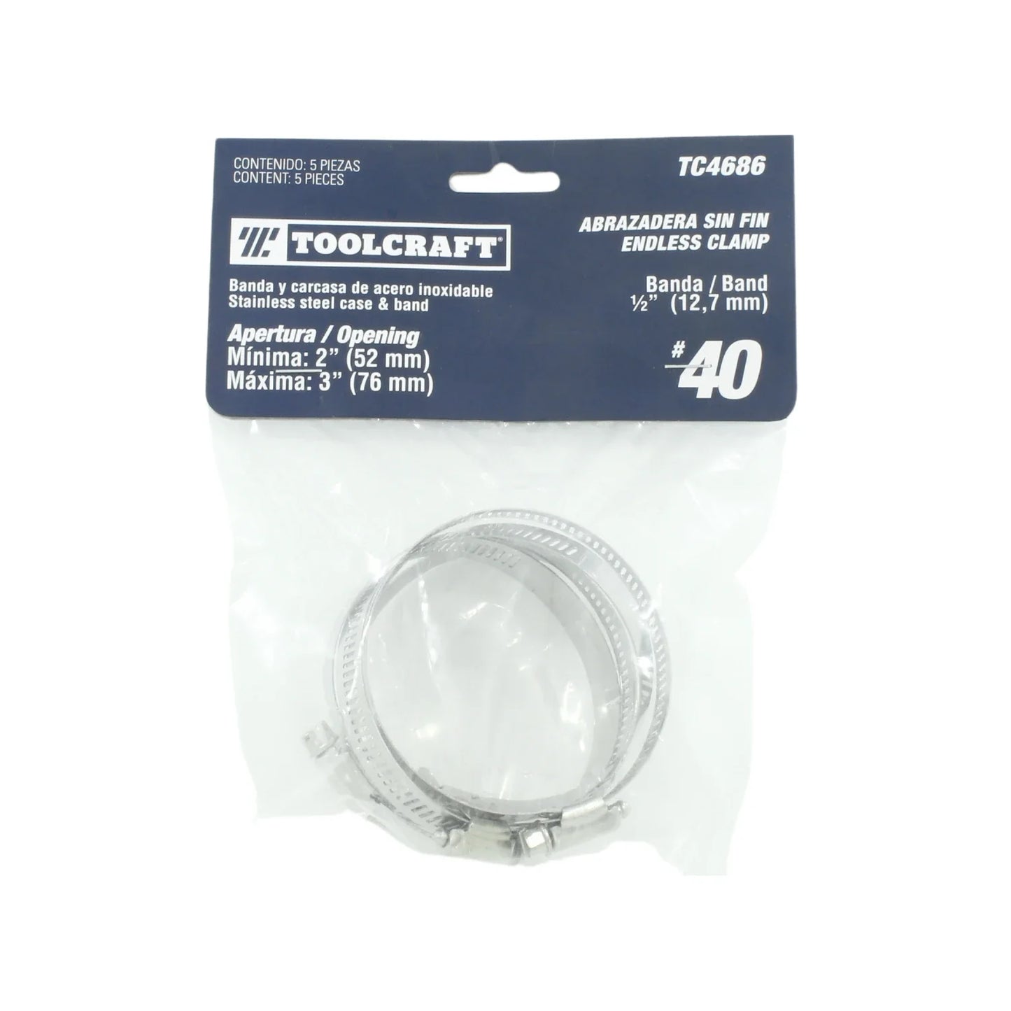 Abrazadera sin fin #40 1/2 05 piezas Toolcraft TC4686