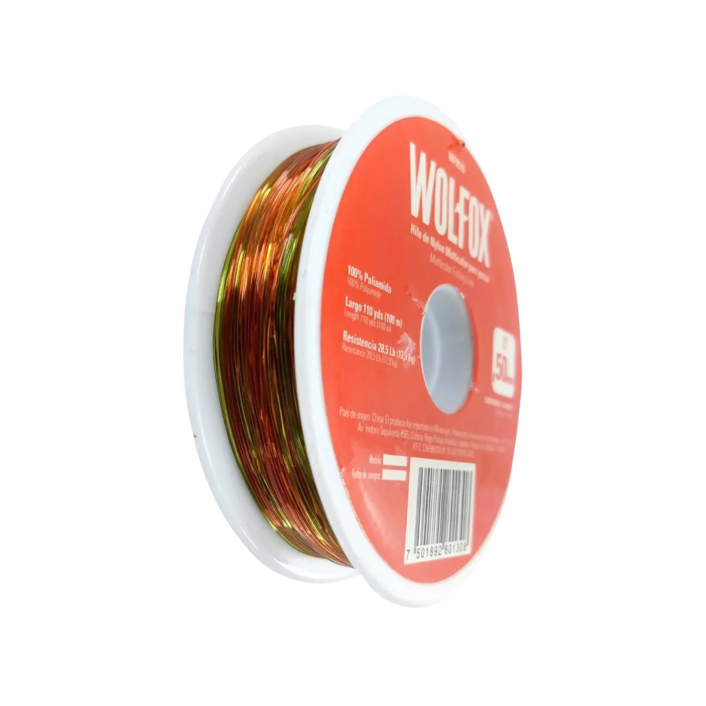 Hilo para pescar .50 mm x 100 m multicolor Wolfox WF9516
