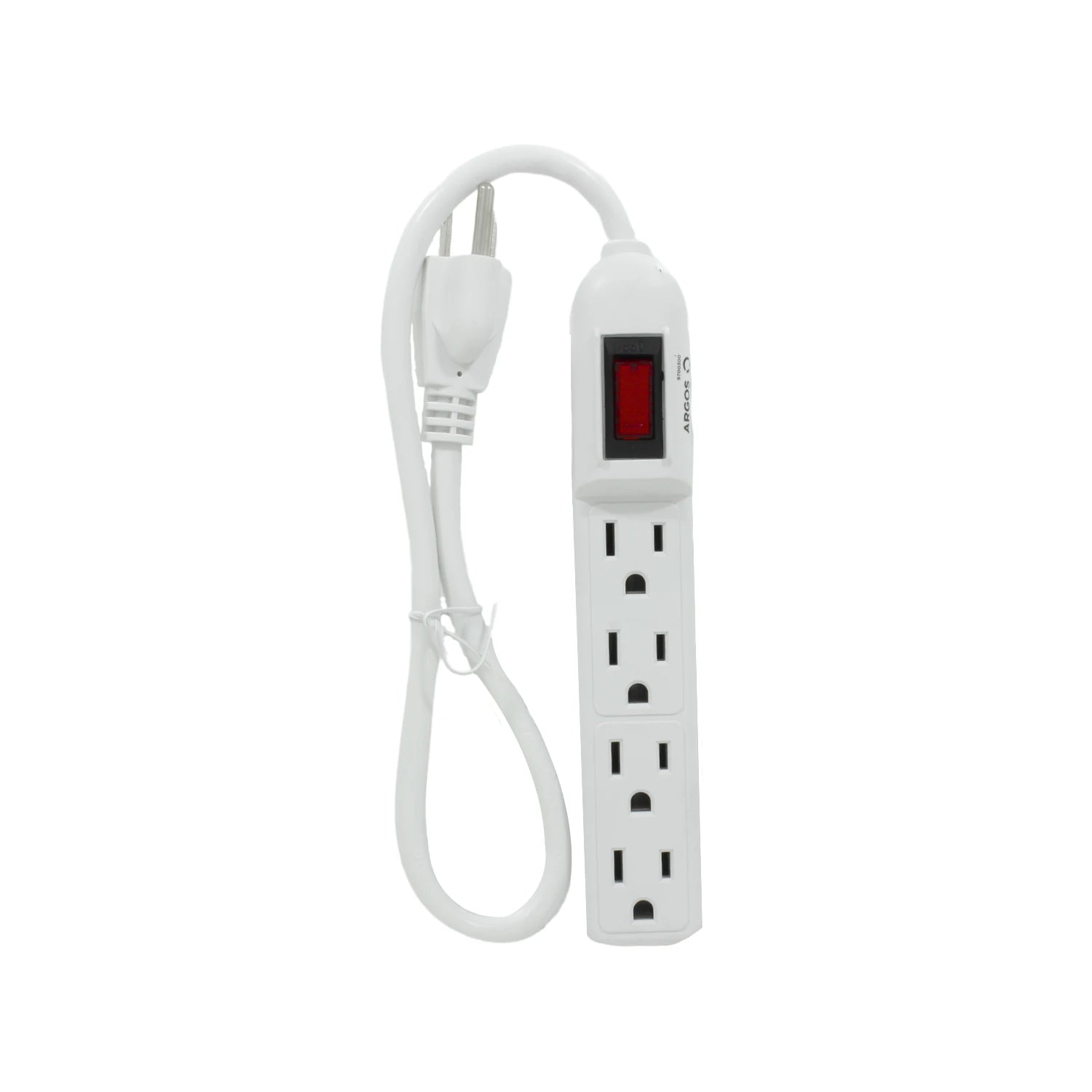 Multicontacto Argos blanco de 4 entradas con interruptor de encendido