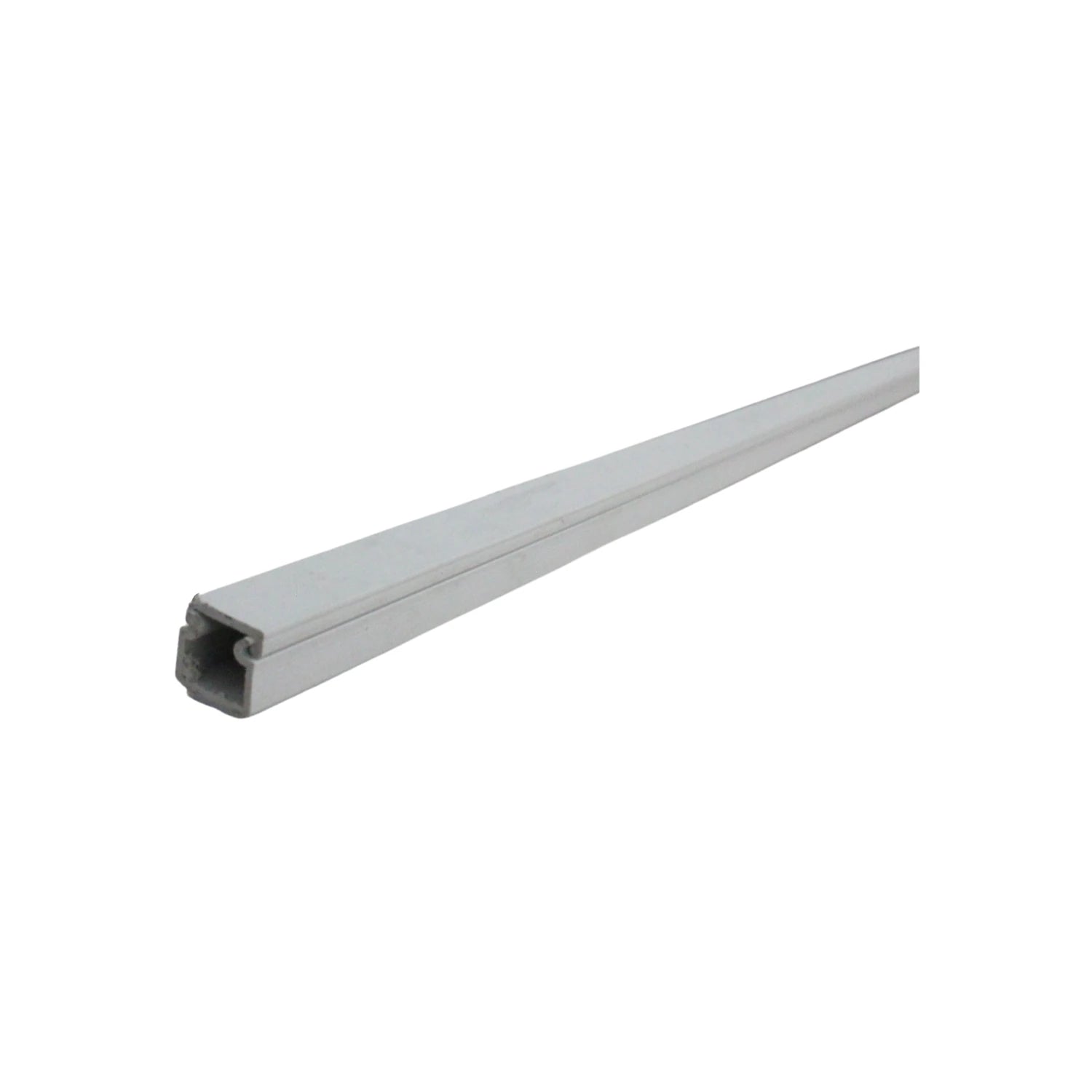 Canaleta de PVC blanca, perfil cuadrado 10x10mm, para 1 vía de cables. Ideal para organización eléctrica.