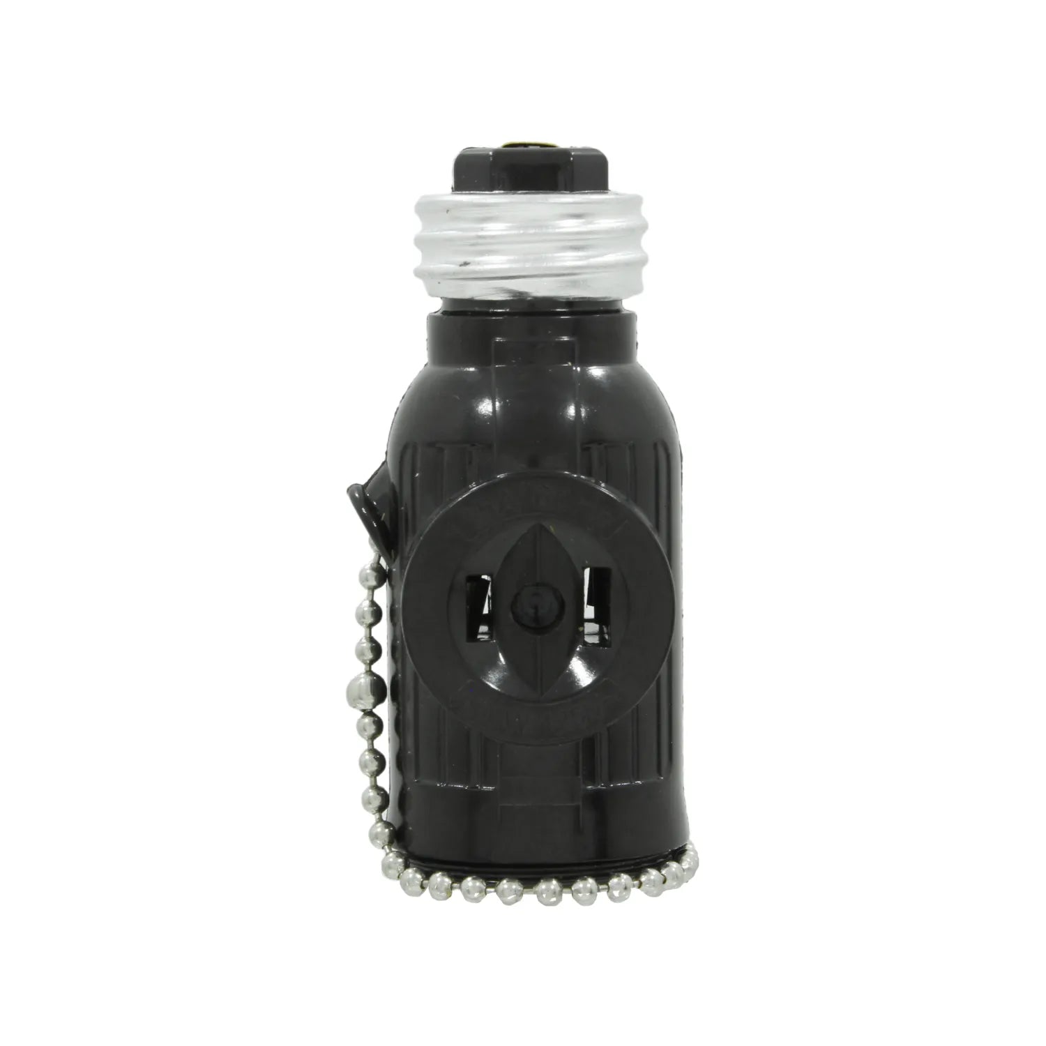 Adaptador de socket E27 a enchufe con interruptor de cadena color negro para bombillas y conexiones eléctricas