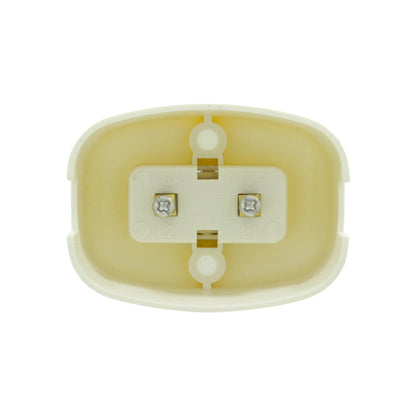 Apagador eléctrico de sobreponer 6A 127V, mecanismo interno color crema con terminales L1 L2